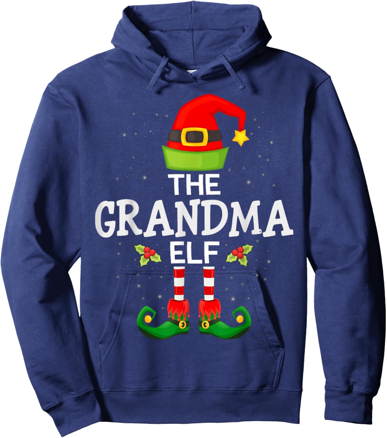 The Grandma Elf Christmas Family Matching Pajama Hoodie - Hoodie | Navy