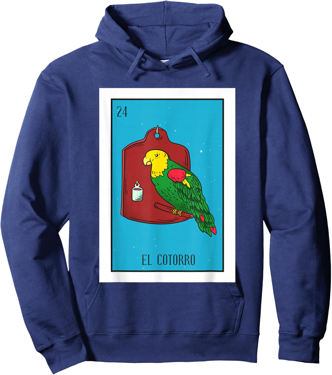 El Cotorro Lottery Card Gift The Parrot Card Mexican Lottery Hoodie - Hoodie | Navy