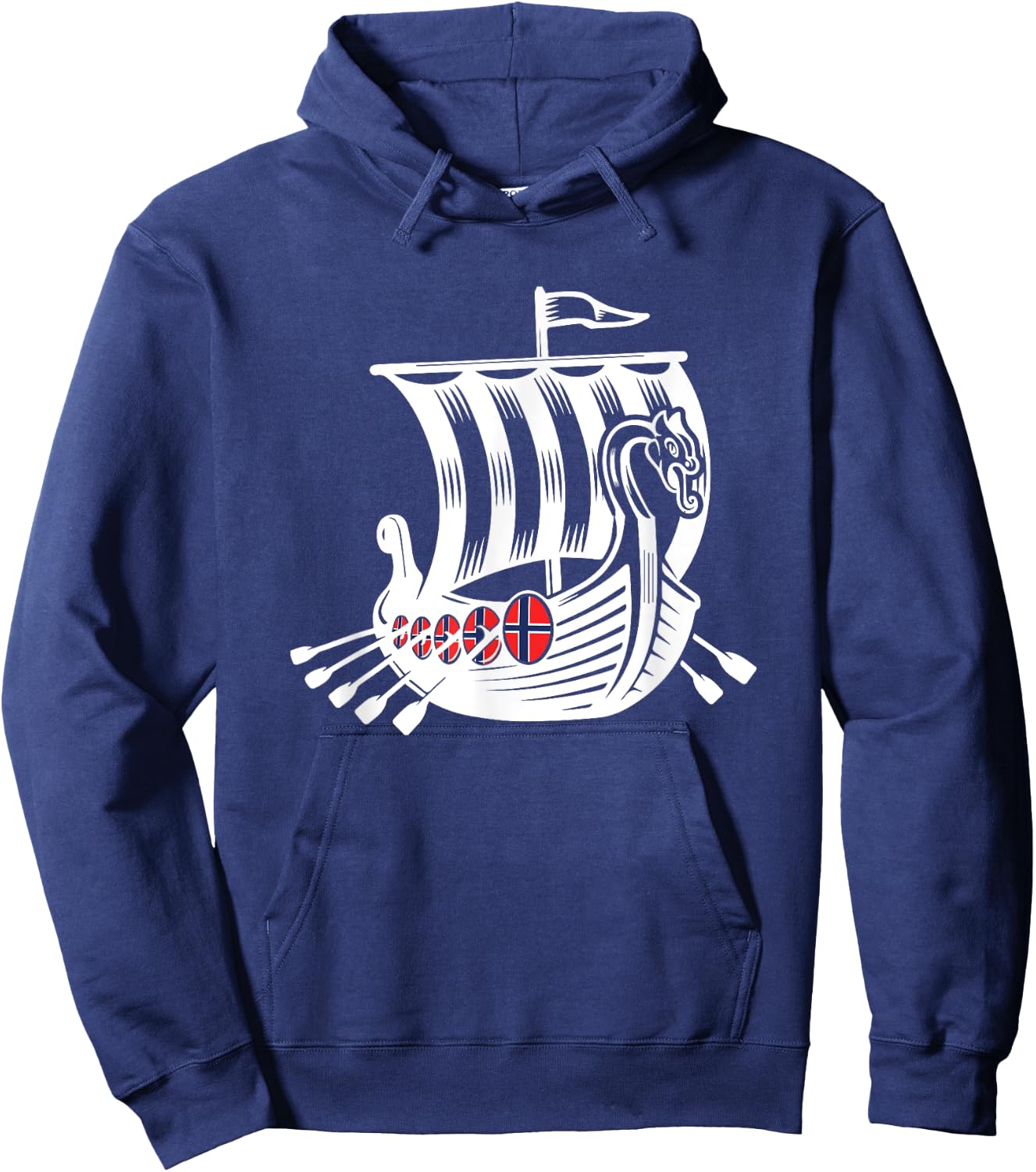 Norway Viking Ship Shirt Norwegian Flag Dragon Boat Hoodie - Hoodie | Navy