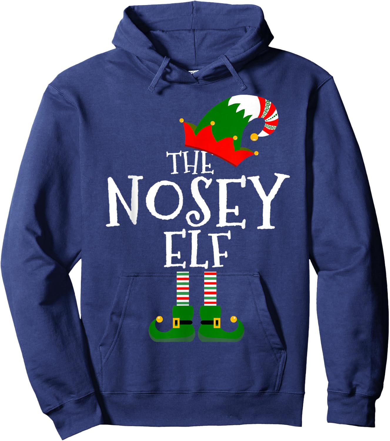 The Nosey Elf Costume Matching Family Group Gift Christmas Hoodie - Hoodie | Navy