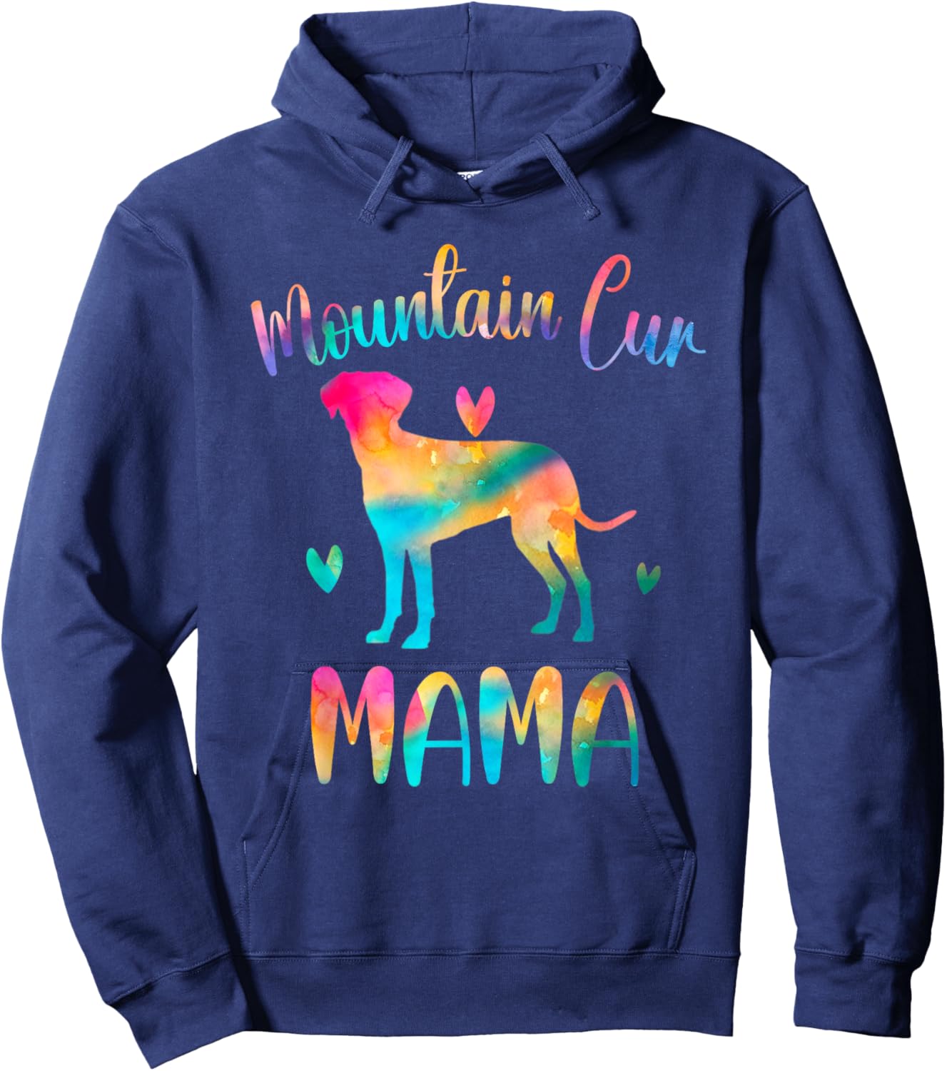 Mountain Cur Mama Colorful Mountain Cur Cute Gifts Dog Mom Hoodie - Hoodie | Navy