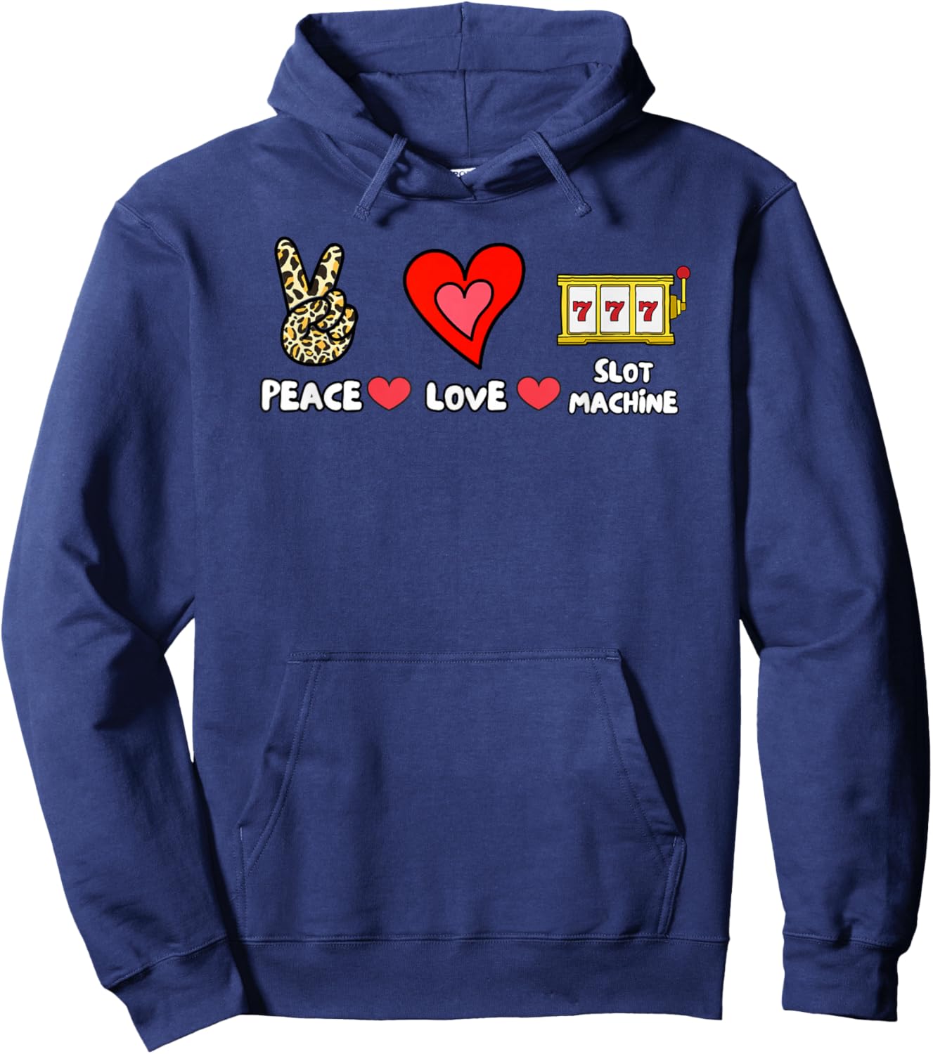 Peace Love Slot Machine Hoodie - Hoodie | Navy