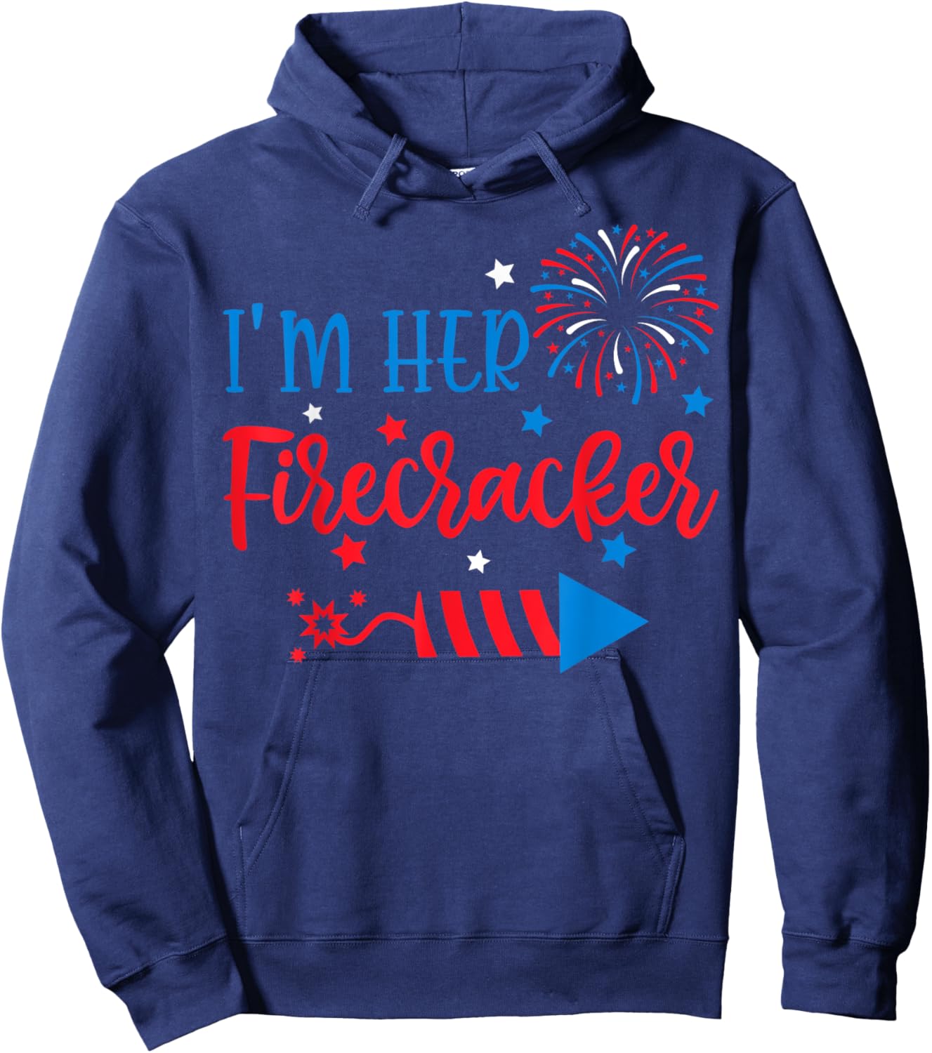 I'm Her Firecracker 4th Of July His Her Matching Couple Hoodie - Hoodie | Navy