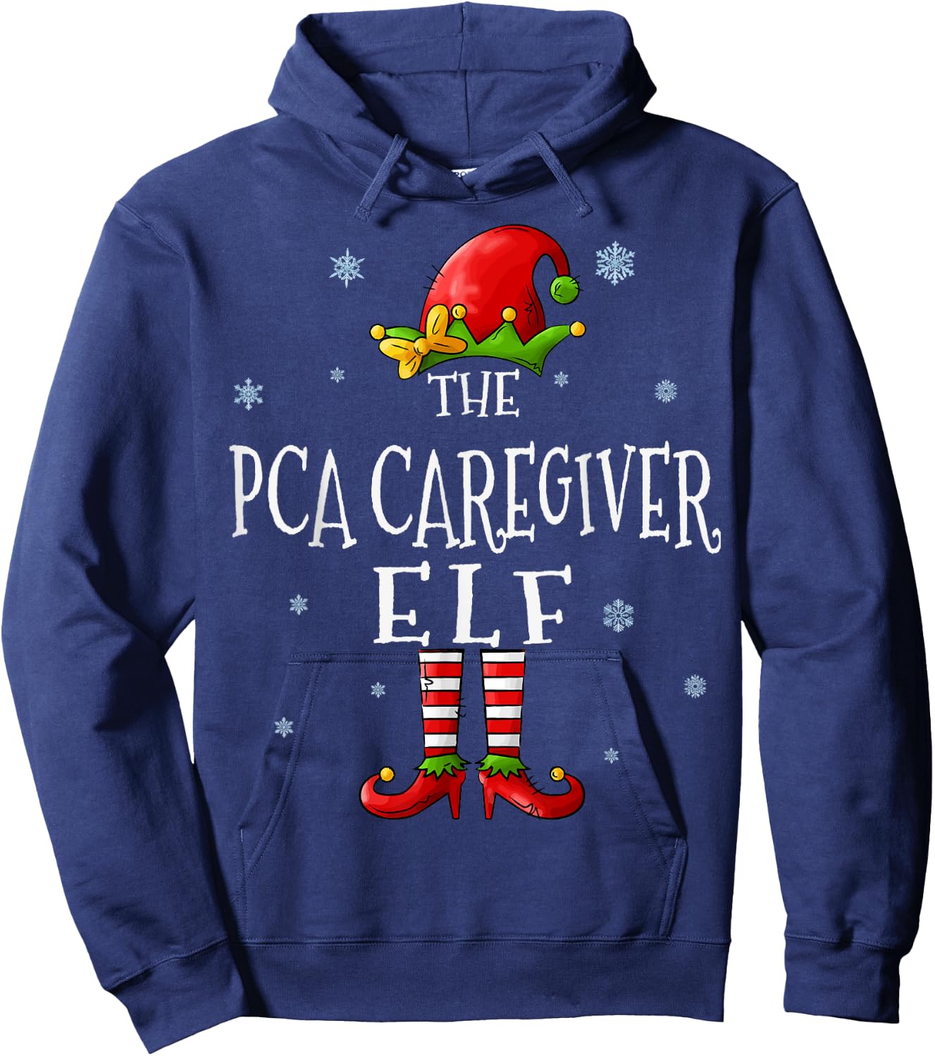 The PCA Caregiver Elf Squad Funny Groupe Matching Christmas Hoodie - Hoodie | Navy