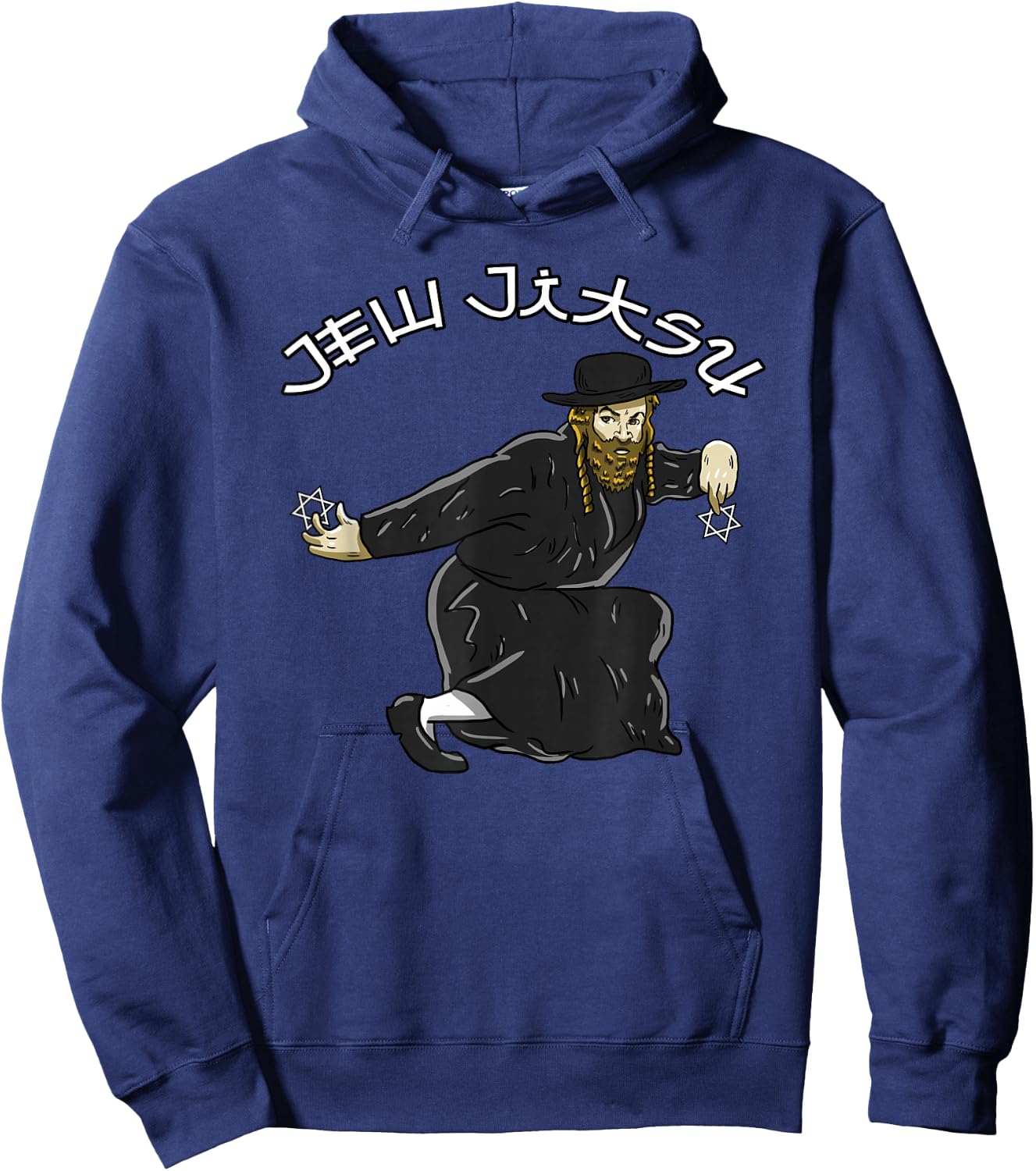 Jew Jitsu Karate Funny Hanukkah Jiu Jitsu Martial Arts Gift Hoodie - Hoodie | Navy