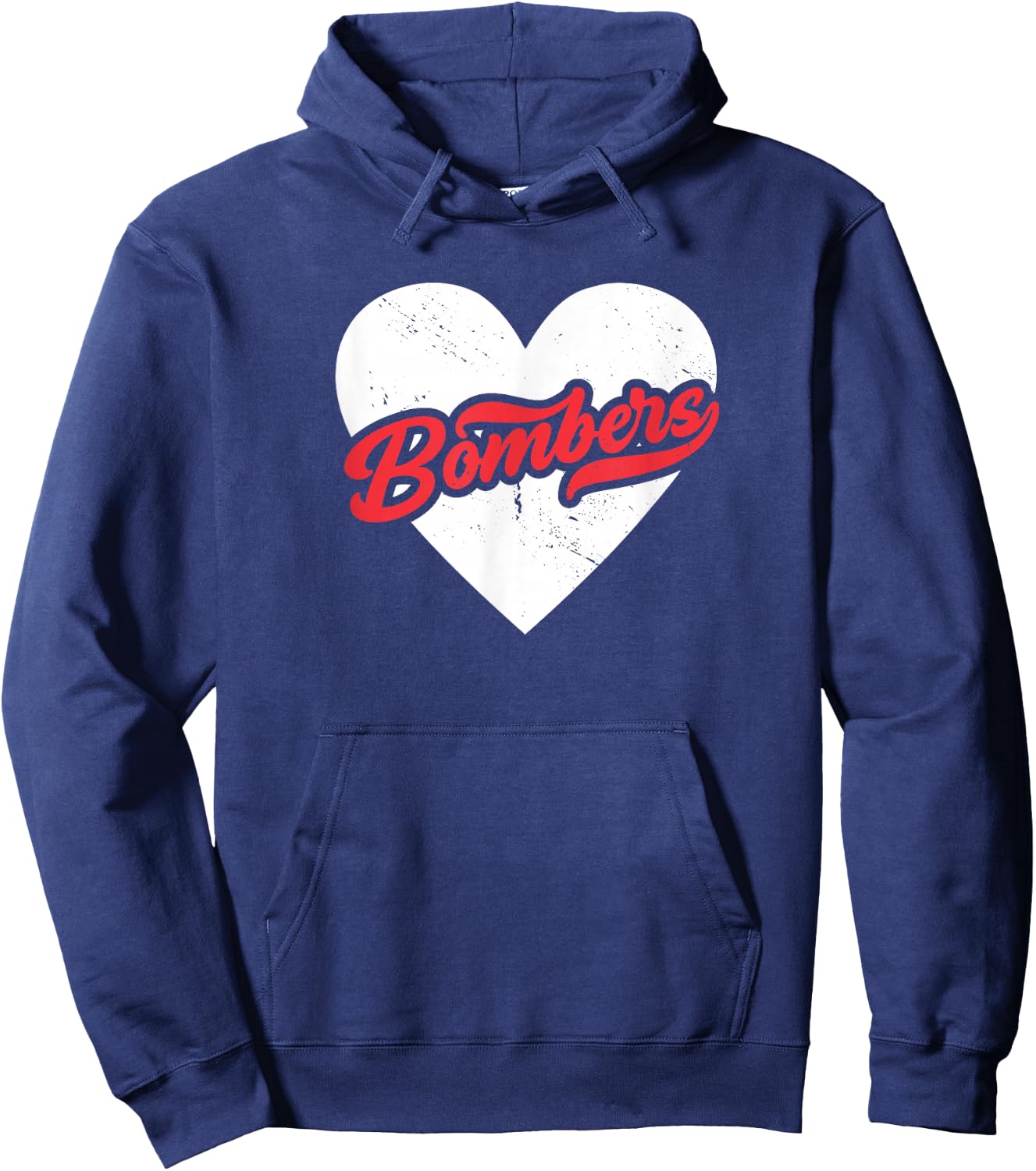 Vintage Bombers High School Go Bombers Pride Heart Hoodie - Hoodie | Navy