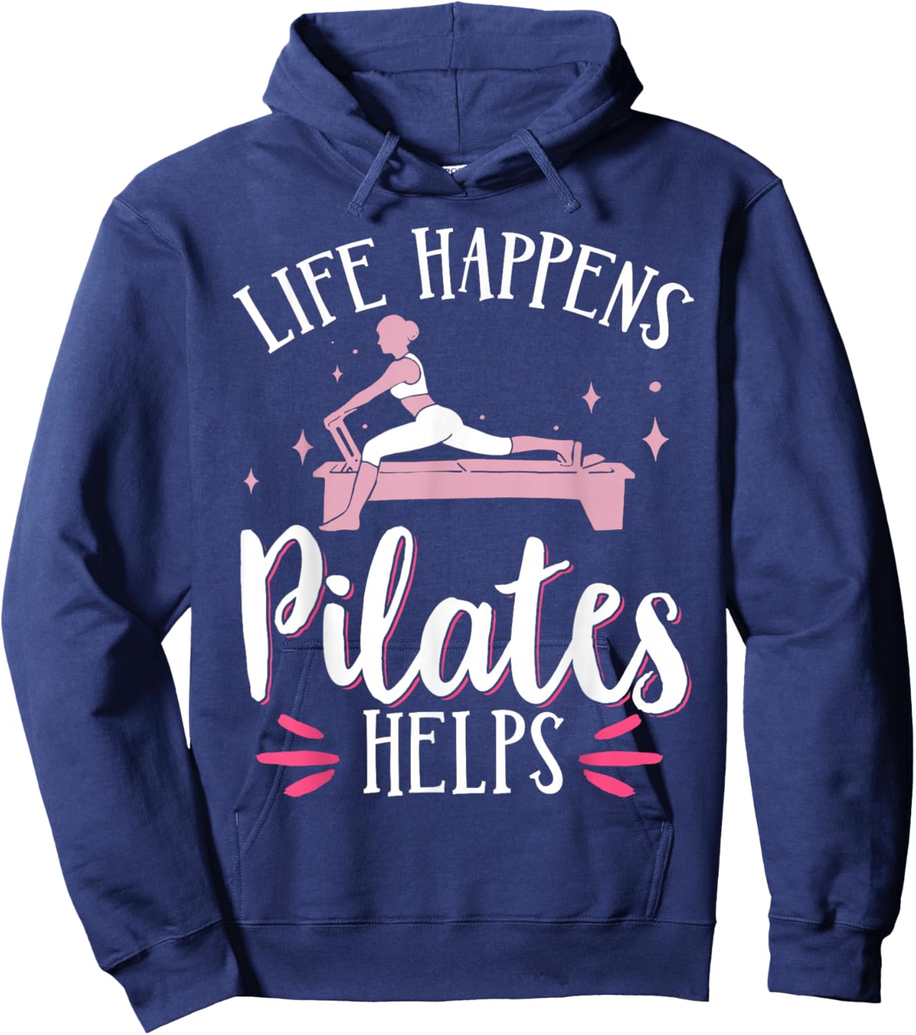 Life Happens Pilates Helps Hoodie - Hoodie | Navy