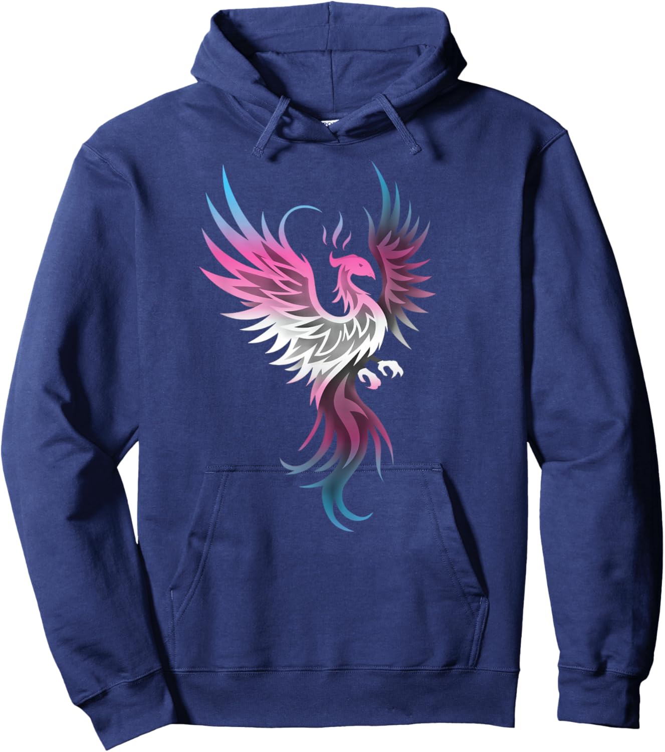 Transgender Phoenix Bird Trans Pride Flag Rising From Ashes Hoodie - Hoodie | Navy