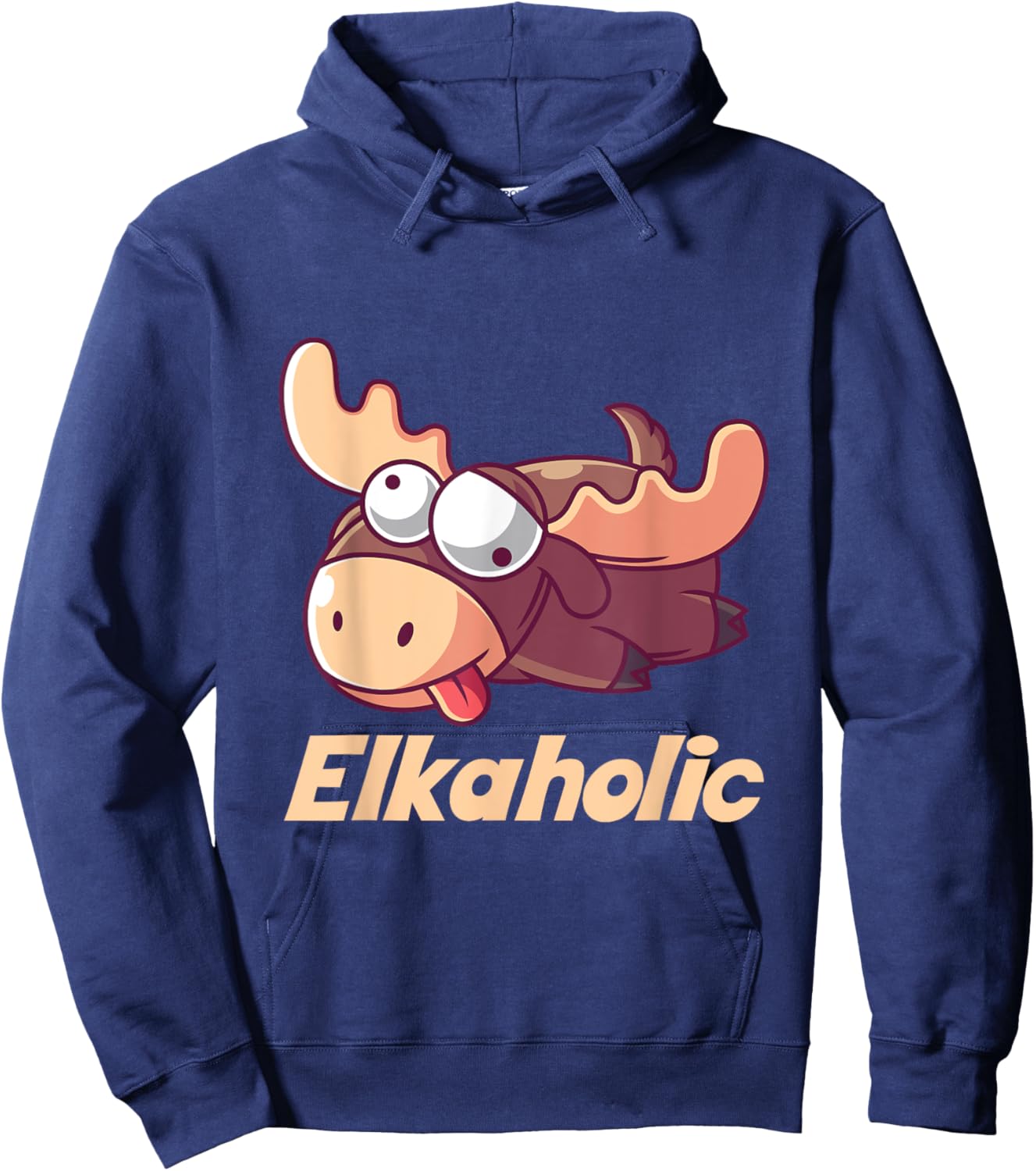 Elkaholic Funny Alcoholic Shirt Hoodie - Hoodie | Navy