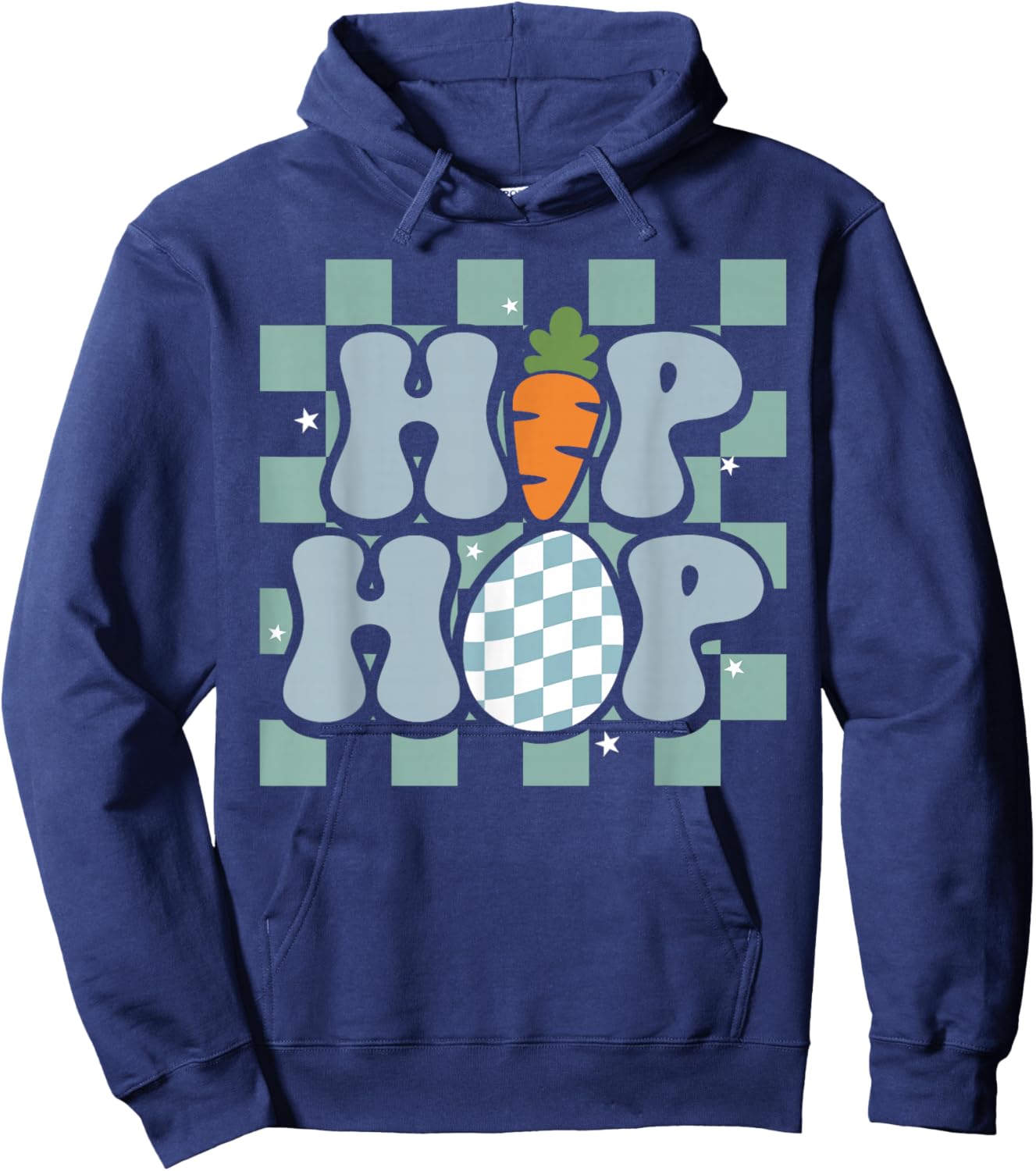 Hip Hop Easter Shirt Women Girls Leopard Print Plaid Bunny Hoodie - Hoodie | Navy