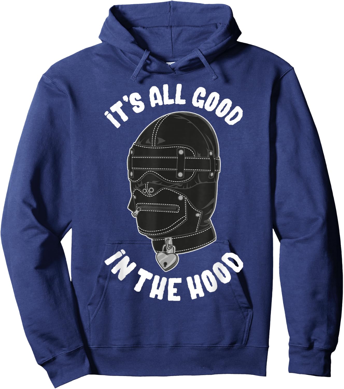 Black Bondage Hood Dungeon Graphic Art - BDSM Lifestyle Art Hoodie - Hoodie | Navy