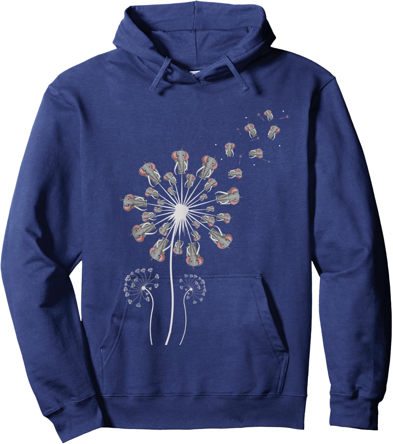 Elephant Dandelion Hoodie - Hoodie | Navy