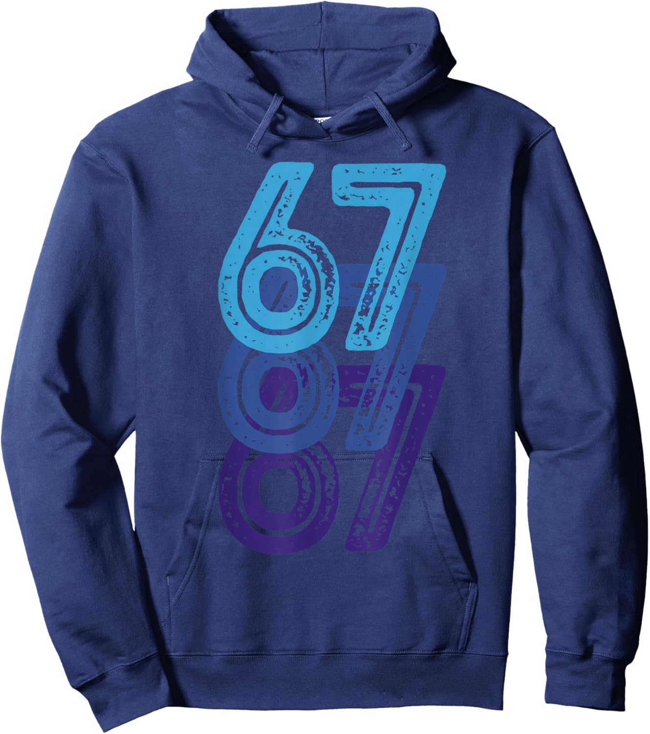 Number 67 Blue Best Classic College Style Birthday Funny Hoodie - Hoodie | Navy