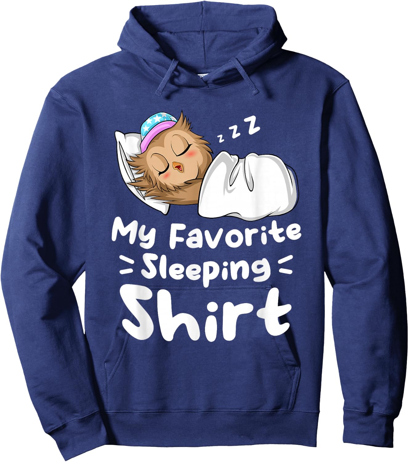 My Favorite Sleeping Shirt Cute Nap Owl Hoodie - Hoodie | Navy