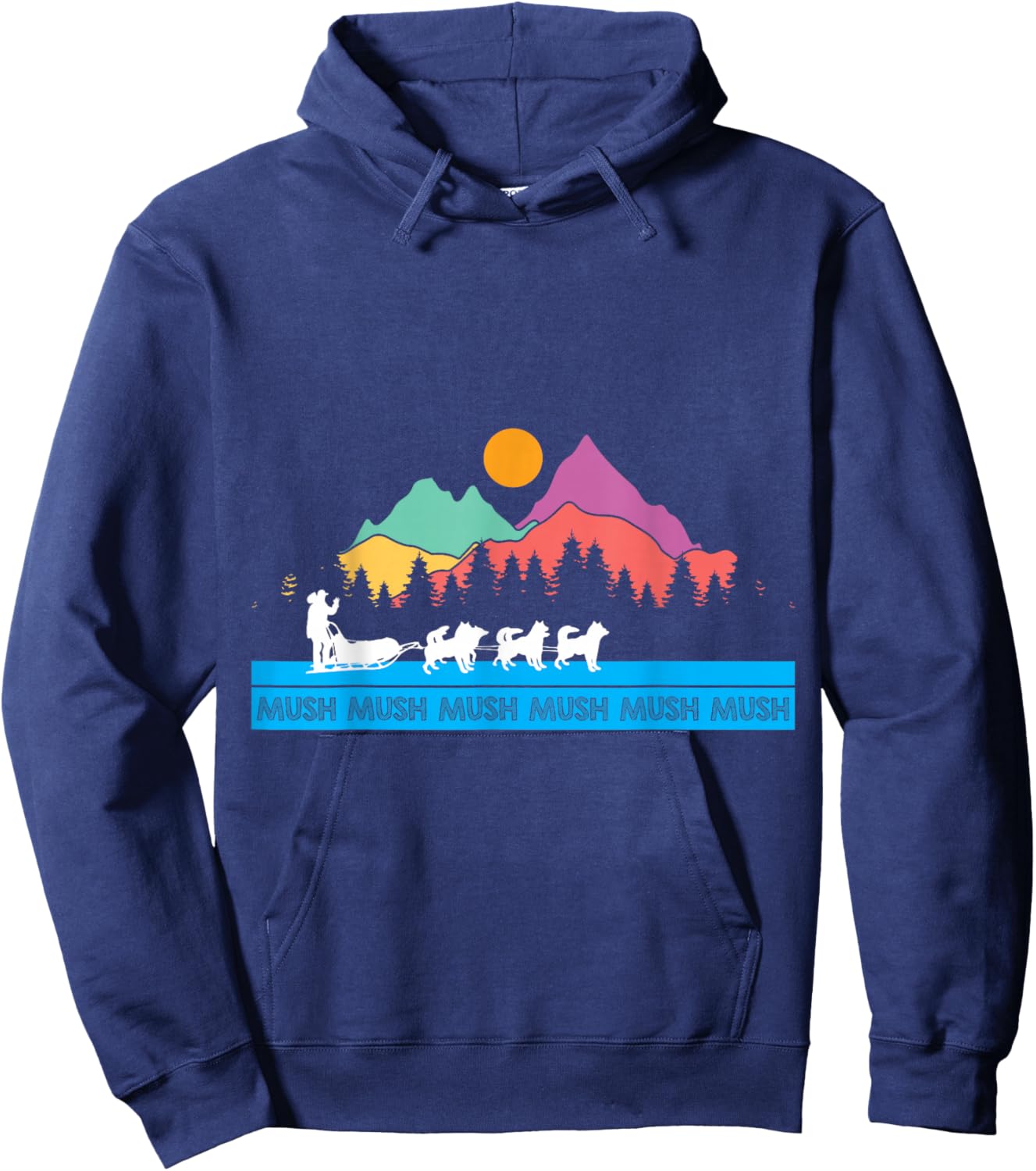 Alaska Sled Dogs Mushing Sled Dog Team Hoodie - Hoodie | Navy