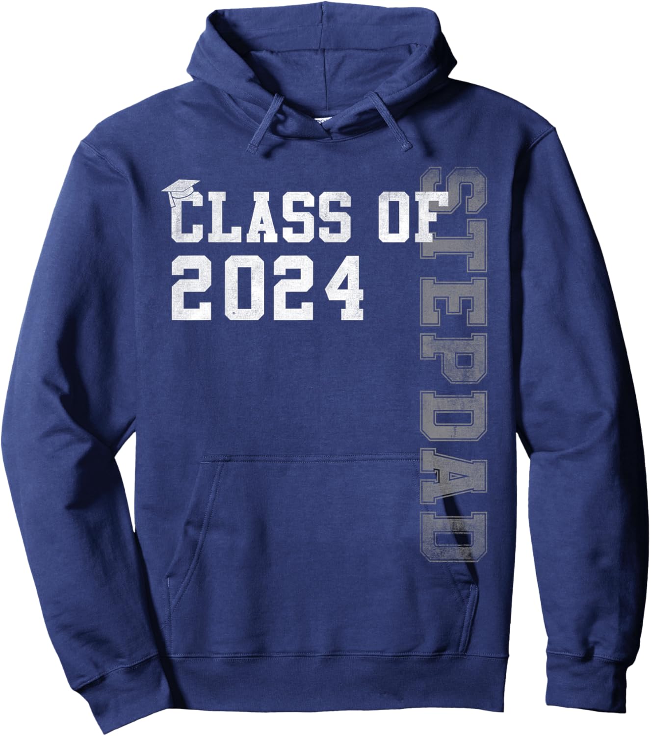 Stepdad Senior 24 Proud Stepdad Of A Class Of 2024 Graduate Hoodie - Hoodie | Navy