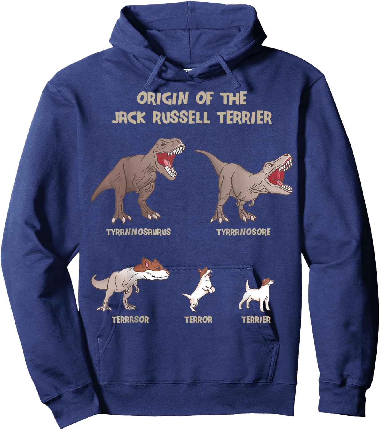 Origin of the Jack Russell Terrier Evolution History Meme Hoodie - Hoodie | Navy