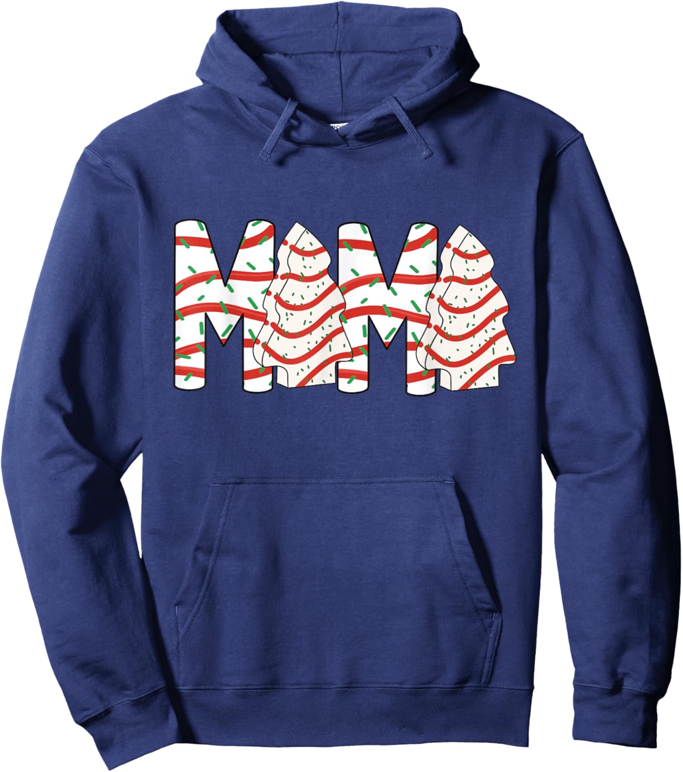 Christmas Tree Cake Mama Xmas Mom Family Matching Hoodie - Hoodie | Navy