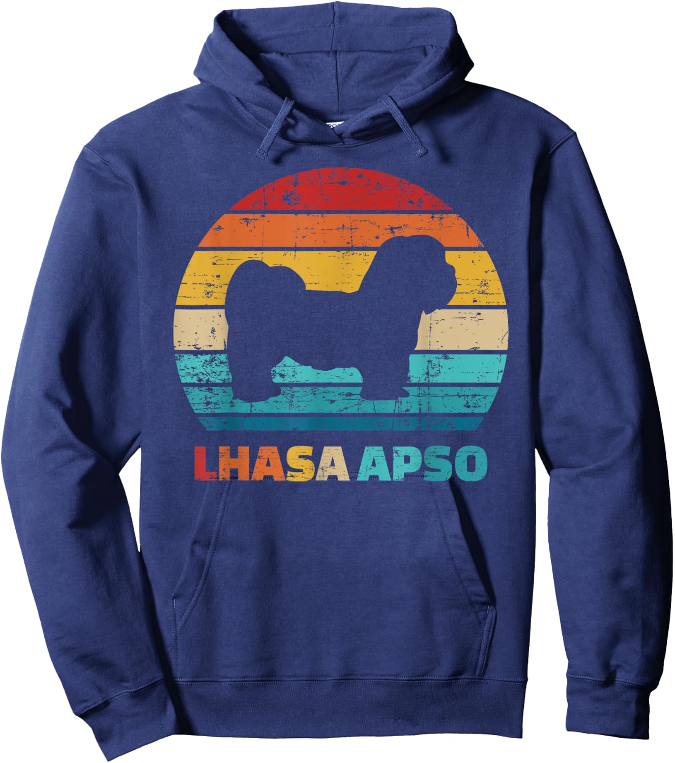 Lhasa Apso vintage retro Hoodie - Hoodie | Navy
