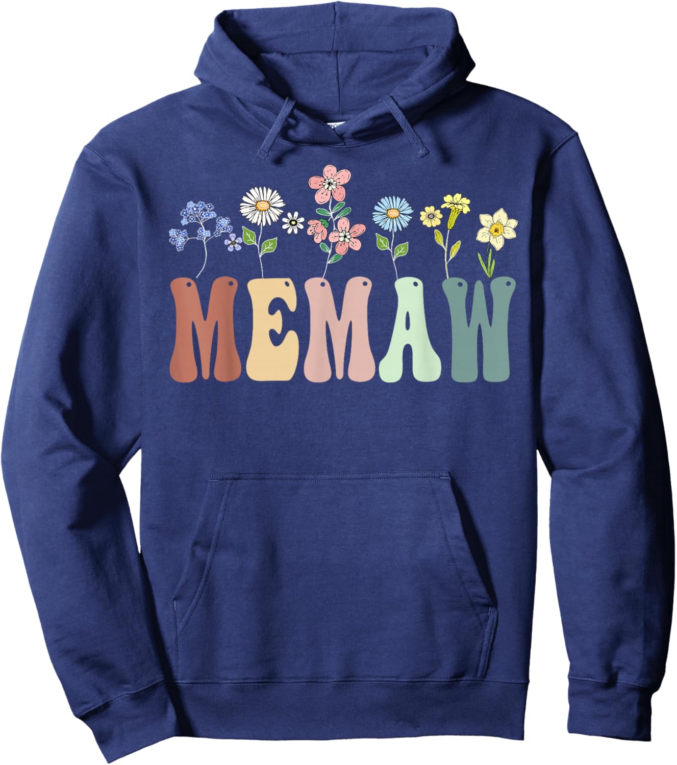 Memaw Gifts Women Wildflower Floral Design Memaw Hoodie - Hoodie | Navy