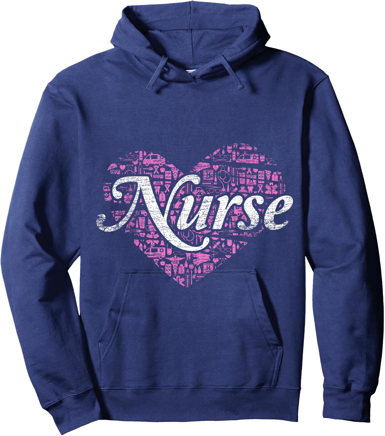 Nurse Heart Love Nursing Hoodie - Hoodie | Navy