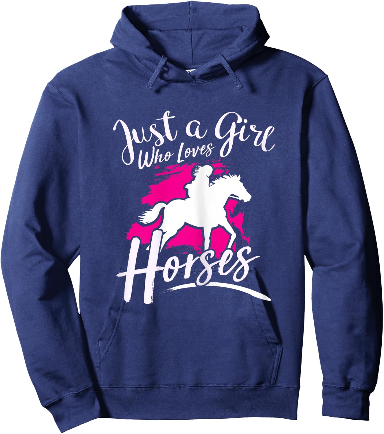 Just A Girl Who Loves Horses - Riding Equestrian Hoodie - Hoodie | Navy