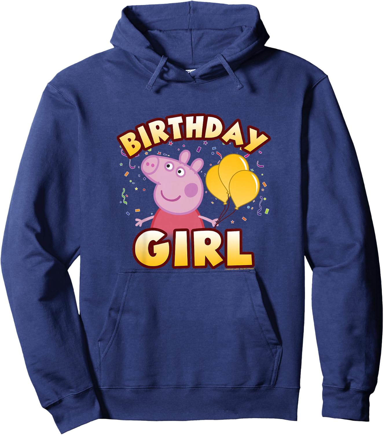 Peppa Pig Birthday Girl Balloons Hoodie - Hoodie | Navy