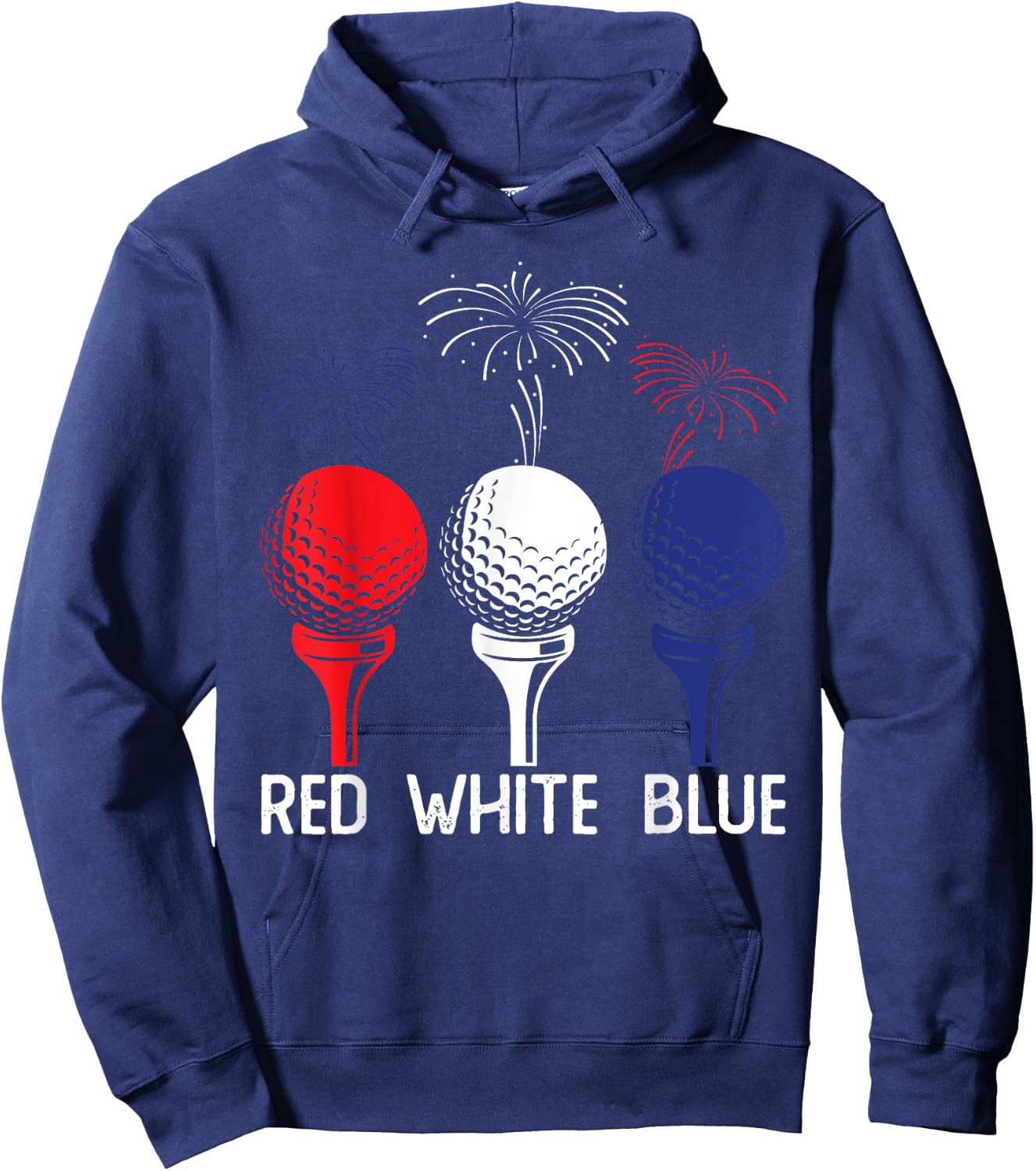 Golf Red White Blue Us Flag Patriotic 4th Of July Men Hoodie - Hoodie | Navy