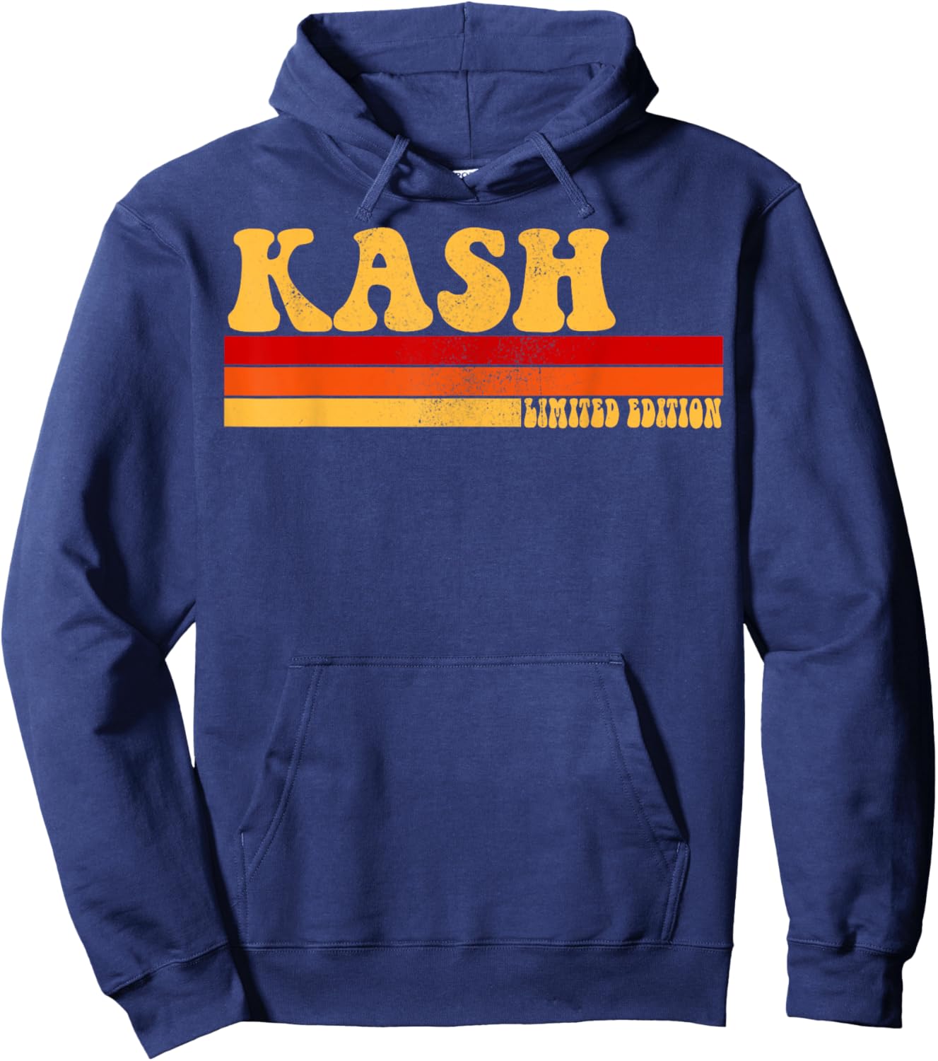 AmaStyle Co. KASH Name Personalized Idea Men Retro Vintage KASH , Small, Black Hoodie - Hoodie | Navy