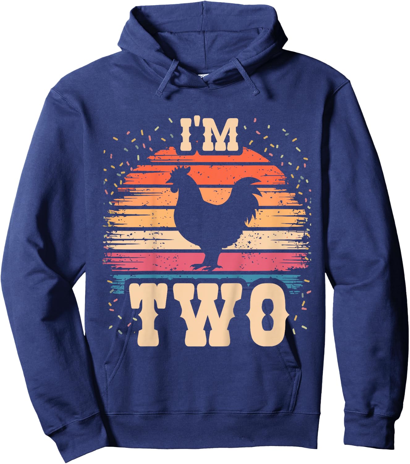 Chicken 2 Year Old Birthday Boy Girl 2nd Chicken Birthday Hoodie - Hoodie | Navy