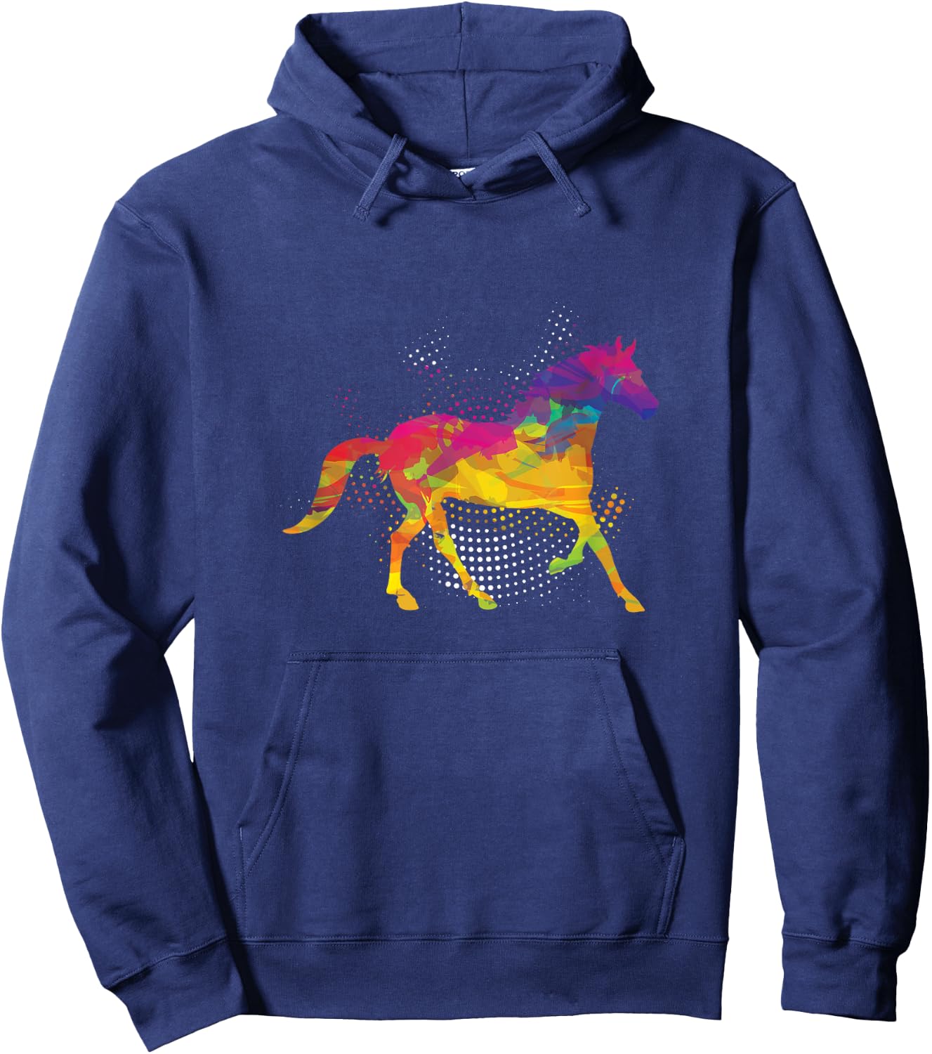 Horse Lover Equestrian Horse Jockey Fan Polygon Animal Lover Hoodie - Hoodie | Navy