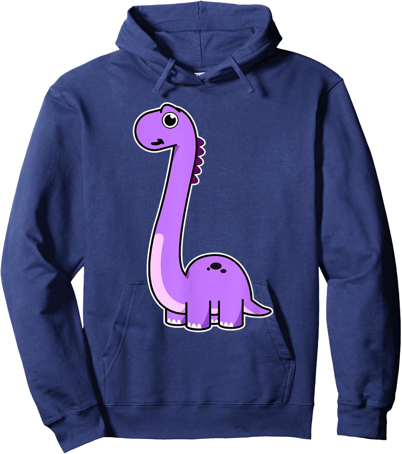 Cute Brontosaurus Dinosaur - Purple Dino Adult and Kids Hoodie - Hoodie | Navy