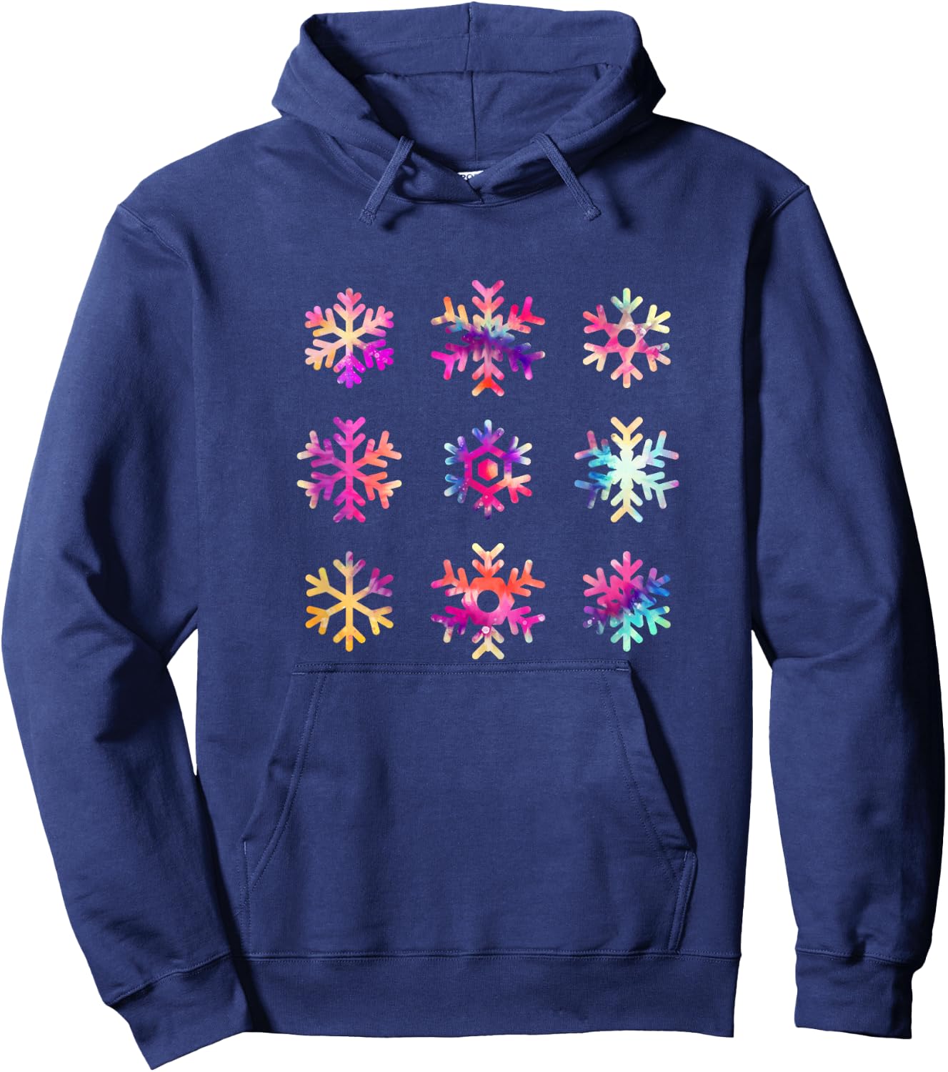 Tie Dye Snowflakes Christmas Hippy Costume Hoodie - Hoodie | Navy