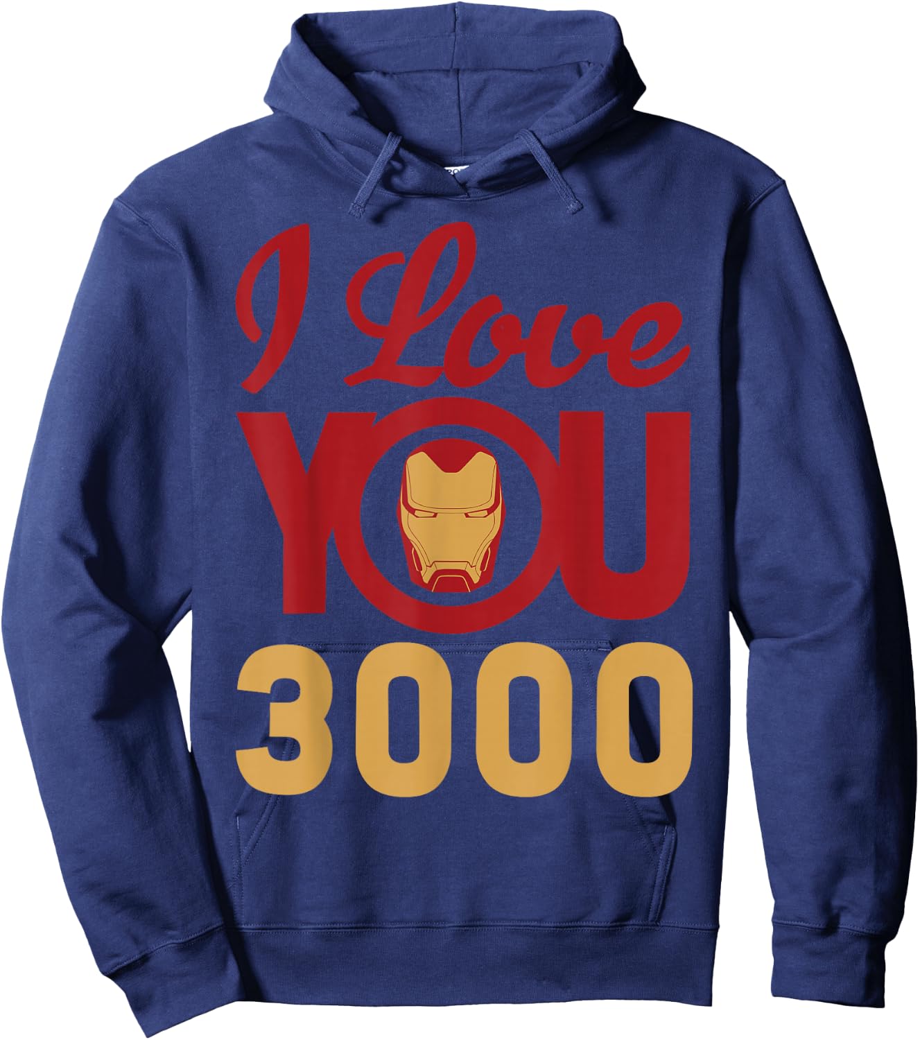 Marvel Avengers Endgame Iron Man I Love You 3000 Helmet Logo Hoodie - Hoodie | Navy
