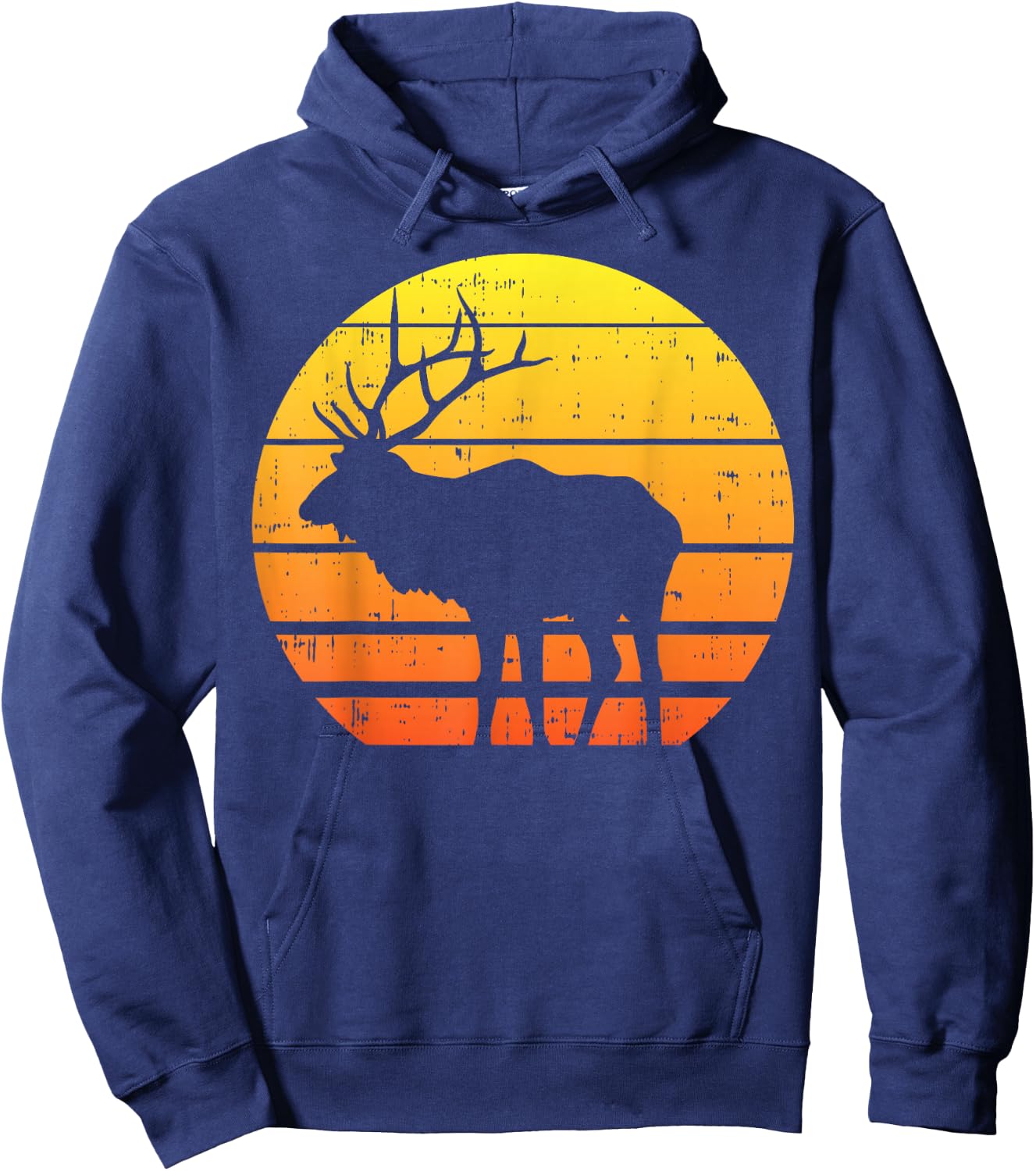 Deer Sunset Elk Buck Hunting Archery Hunter Archer Gift Hoodie - Hoodie | Navy