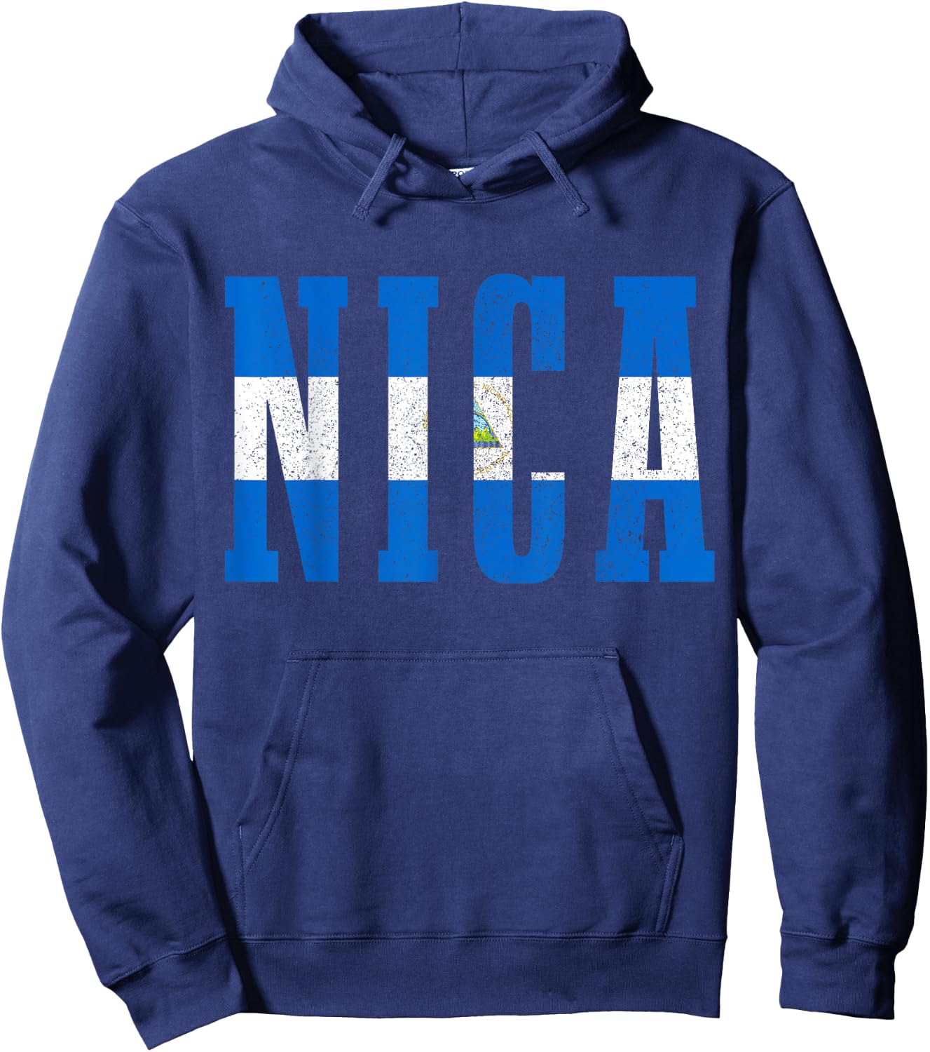 Nicaragua Flag Vintage Souvenir Hoodie - Hoodie | Navy