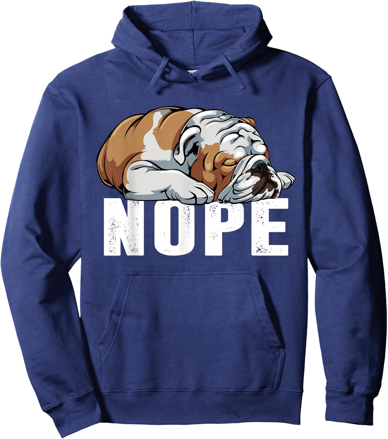 Nope Lazy English Bulldog Funny Dog Lover Gift Women Hoodie - Hoodie | Navy