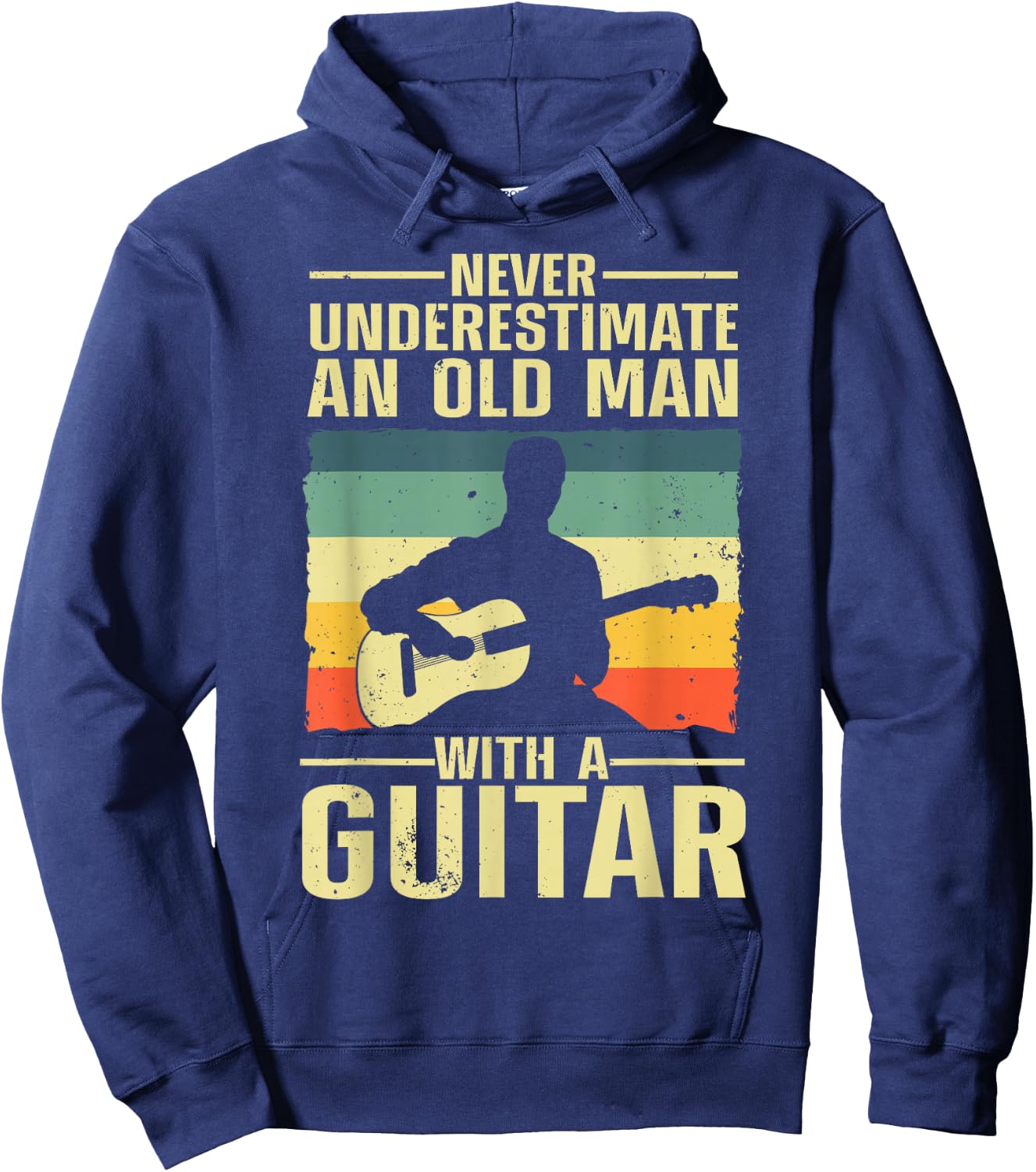 Cool Guitar Design For Grandpa Men Guitar Player Guitarist Hoodie - Hoodie | Navy