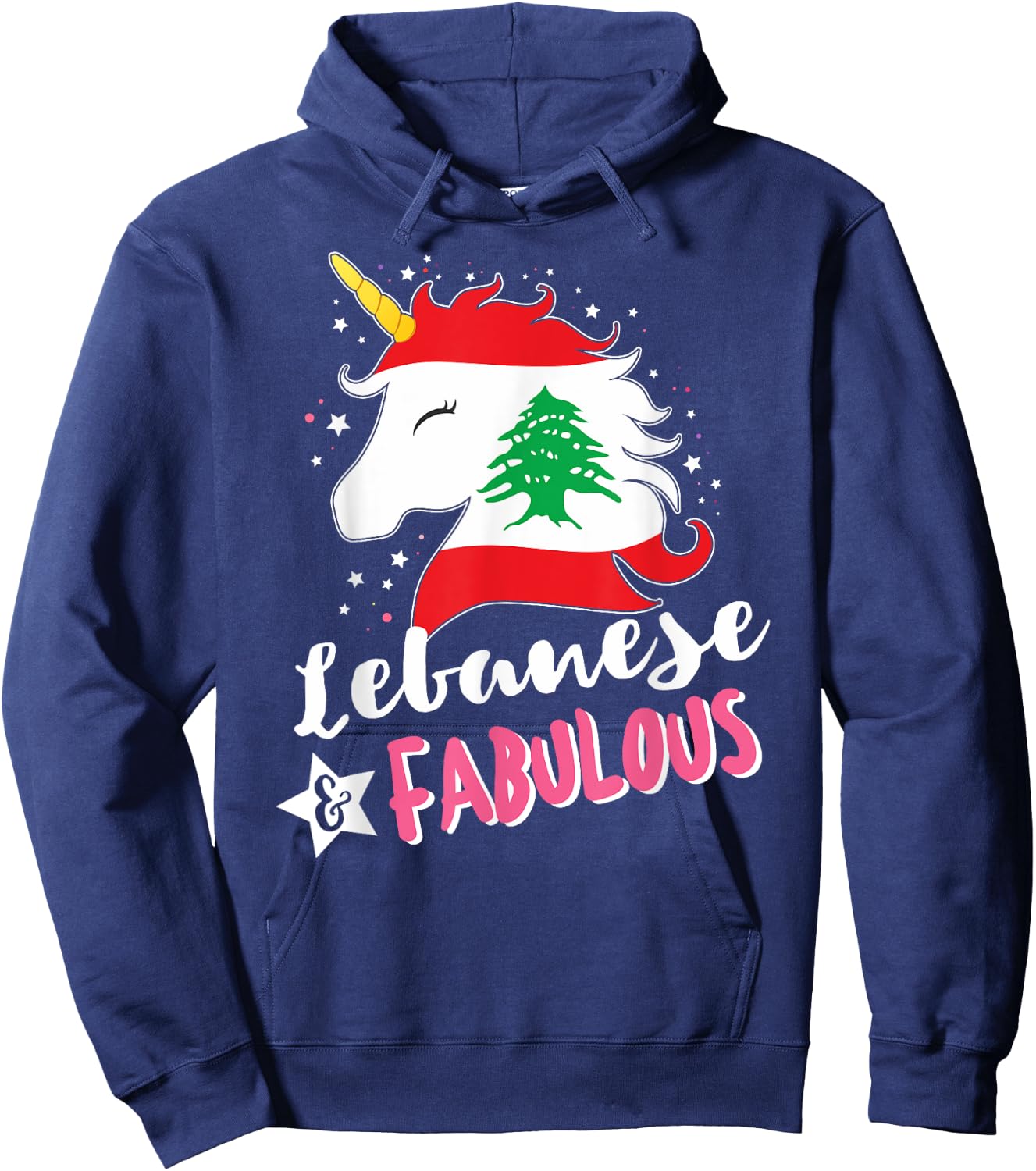 Lebanese Unicorn Lebanon Flag Hoodie - Hoodie | Navy