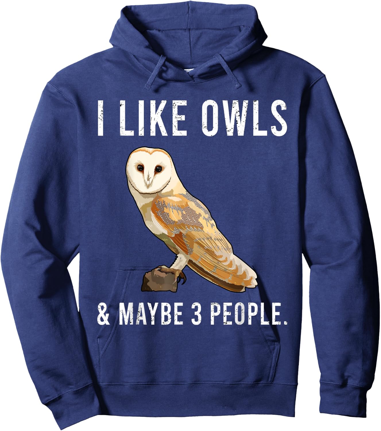 Funny I Like Barn Owls And Maybe 3 People Hoodie - Hoodie | Navy