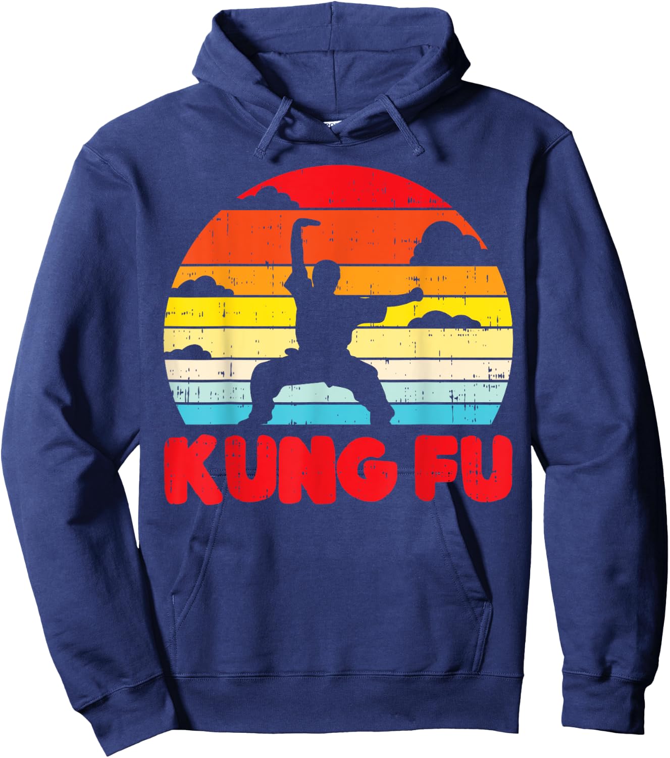 Kung Fu Horse Pose Retro Wushu Chinese Martial Arts Gift Hoodie - Hoodie | Navy