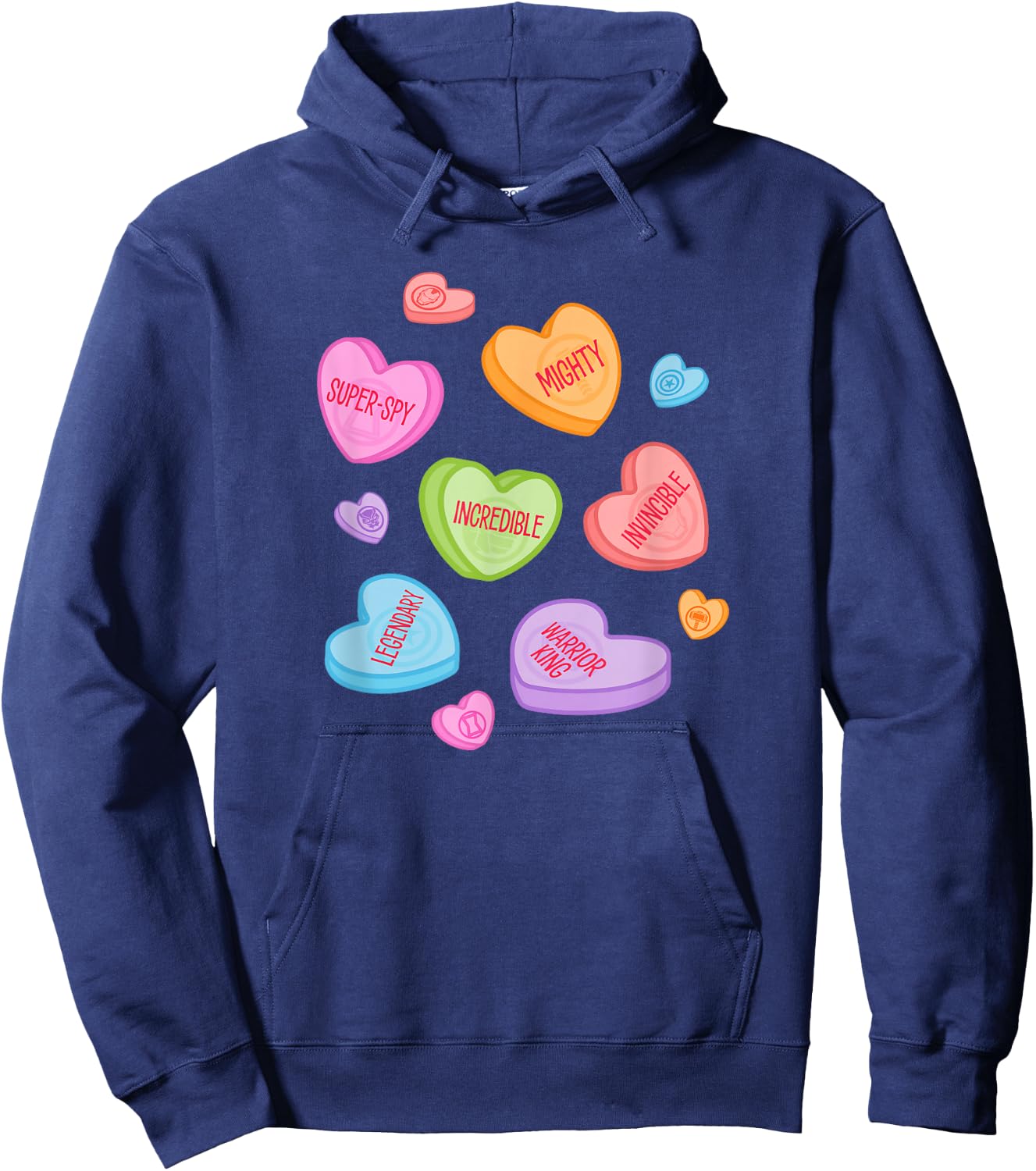 Marvel Avengers Candy Hearts Valentine's Day Hoodie - Hoodie | Navy
