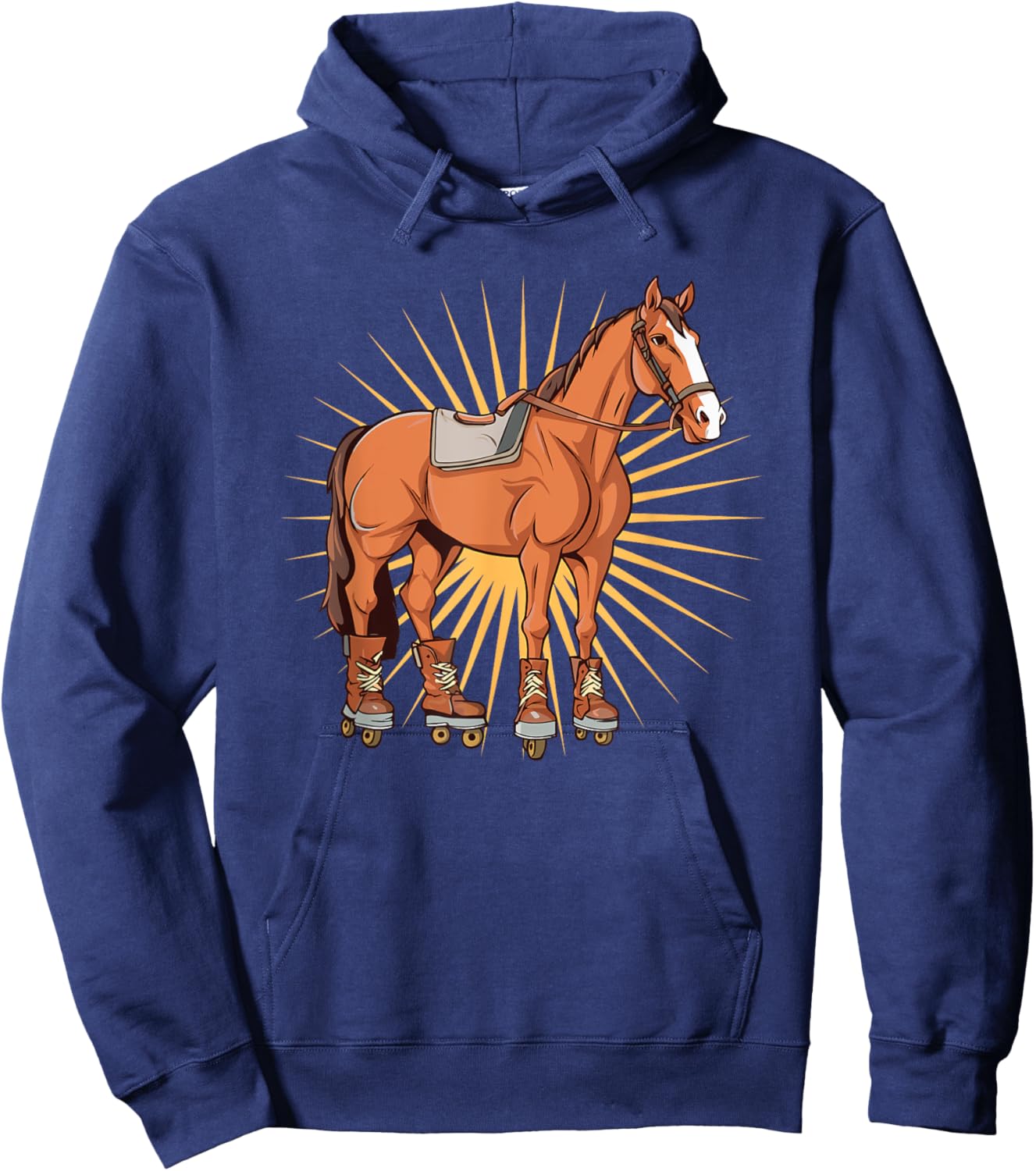 Cool Horse Farm Animal Roller Skating Hoodie - Hoodie | Navy