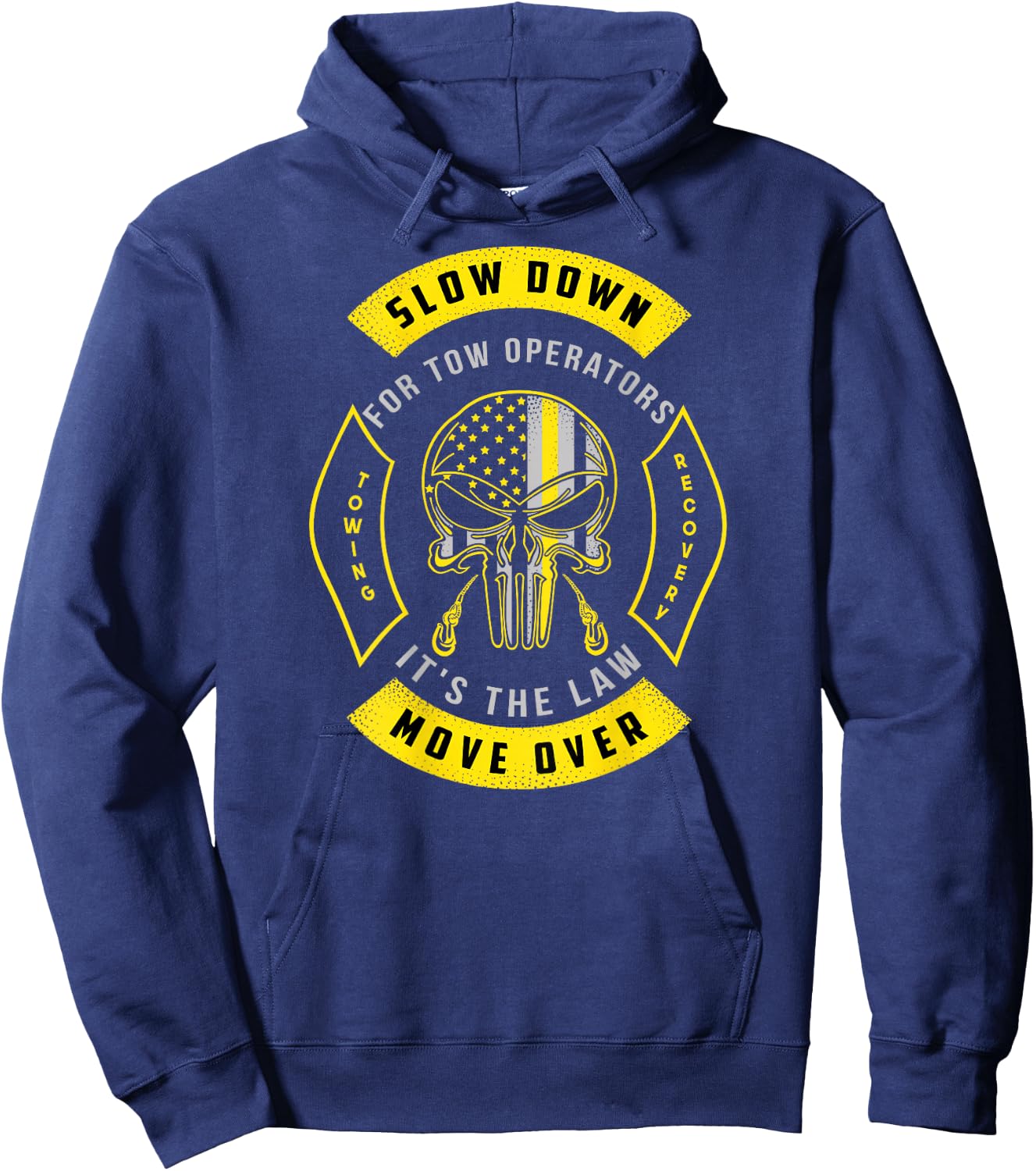 Tow Lives Matter Thin Yellow Line Tow Truck Driver Shirt Hoodie - Hoodie | Navy