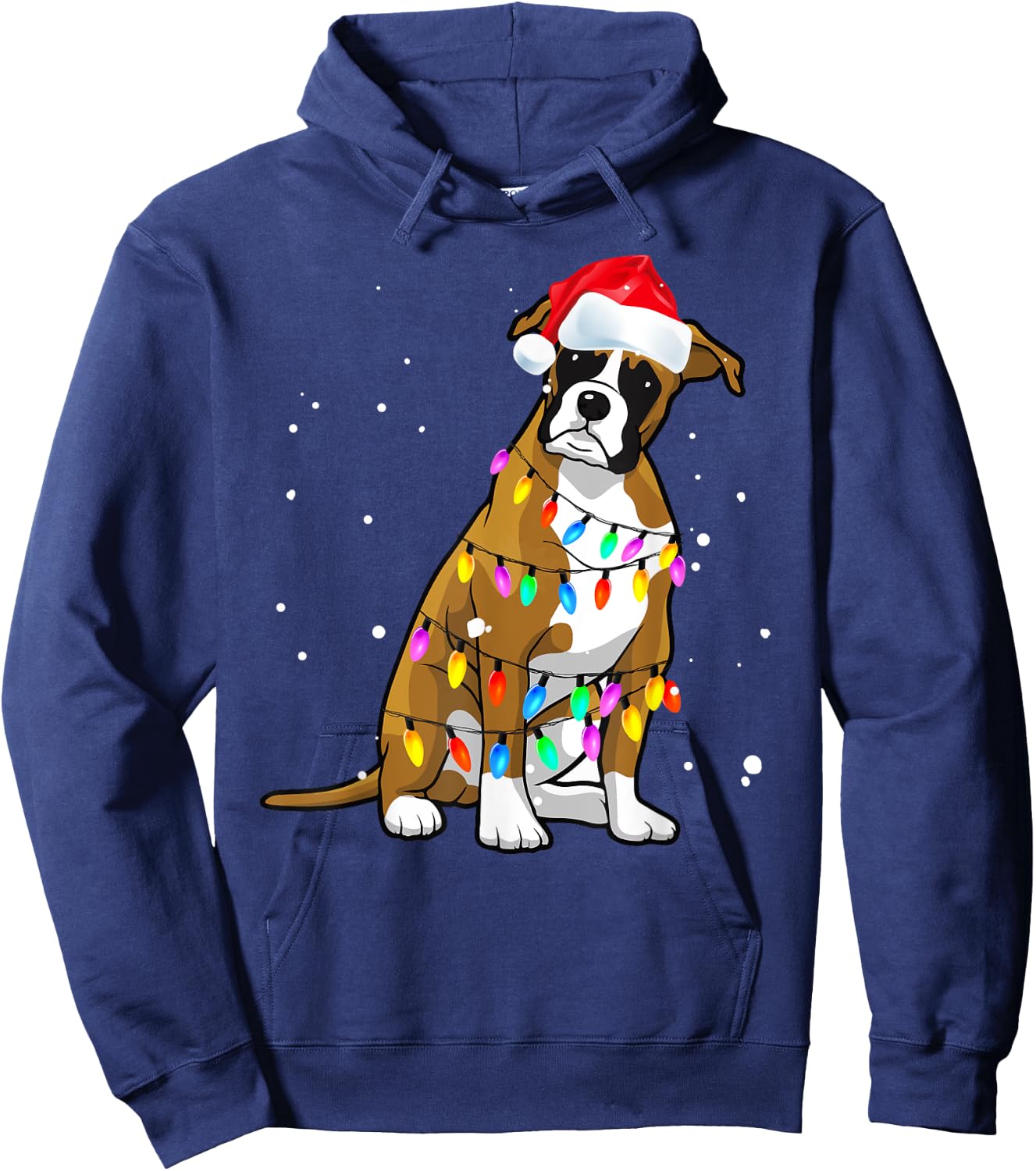 Boxer Christmas Boxer Dog Christmas Shirt Gift Men Women Kids Hoodie - Hoodie | Navy