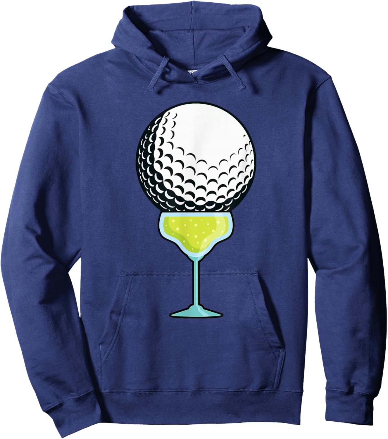 Funny Golf Ball on a Margarita Cocktail Golfer Golf Fan Hoodie - Hoodie | Navy