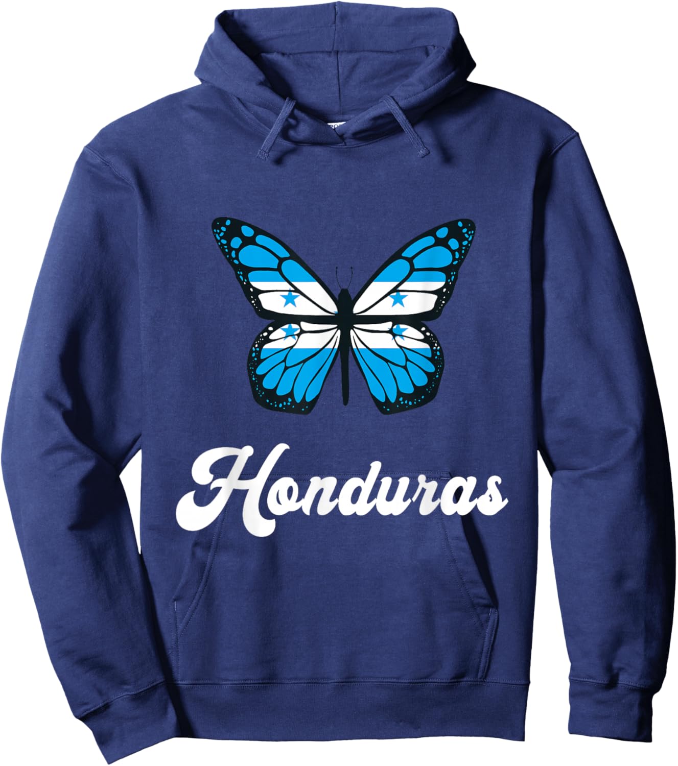 Honduras Flag Proud Butterfly Central America Honduran Roots Hoodie - Hoodie | Navy