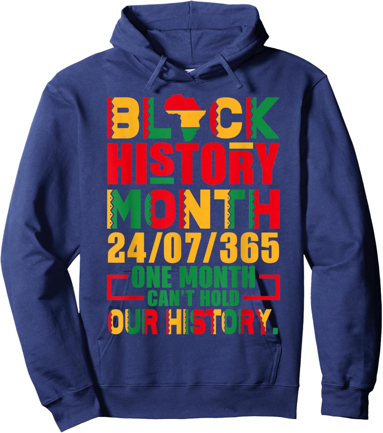 Vintage Proud Black Heritage Black History Month 24 7 Hoodie - Hoodie | Navy