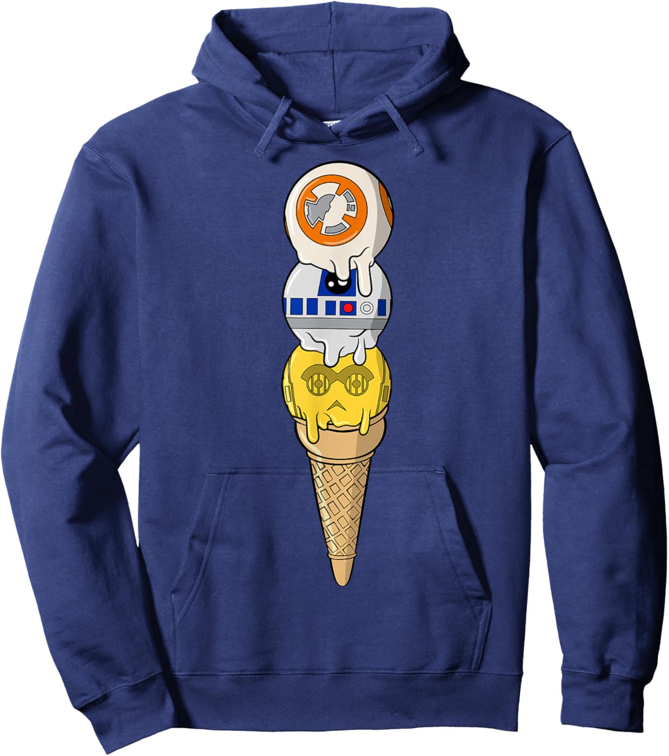 Star Wars Classic BB-8 R2-D2 & C-3PO Ice-Cream Scoops Hoodie - Hoodie | Navy