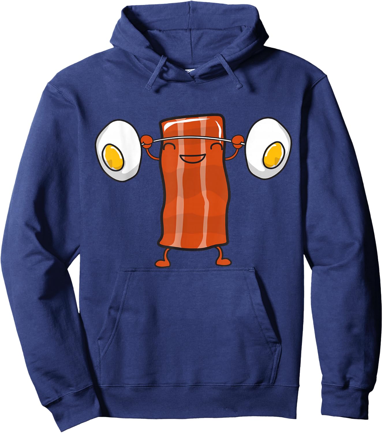 Bacon Lifting Eggs Funny Keto Snatch Squat Barbell Weight Hoodie - Hoodie | Navy